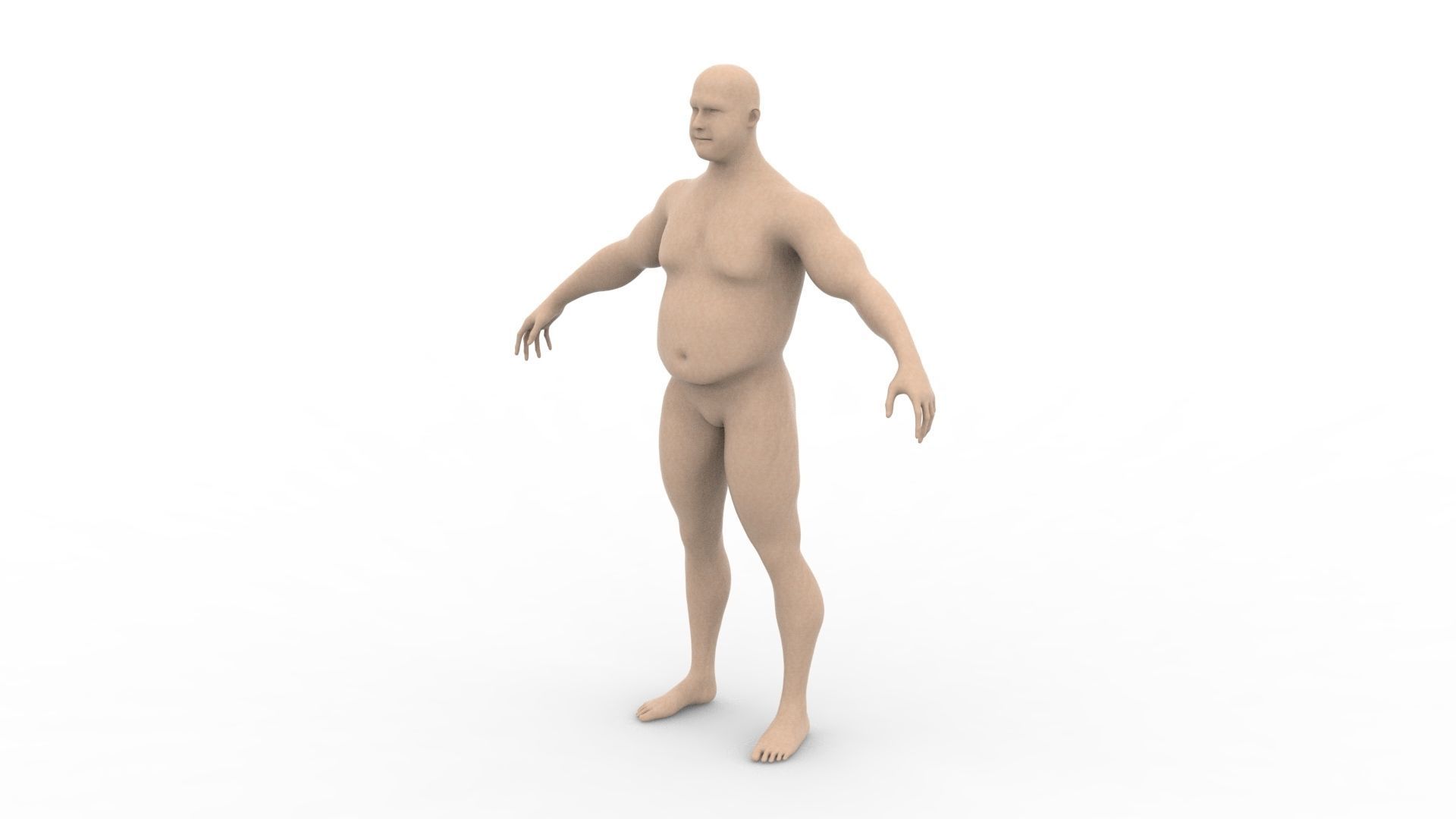 Chubby male 3D model_2