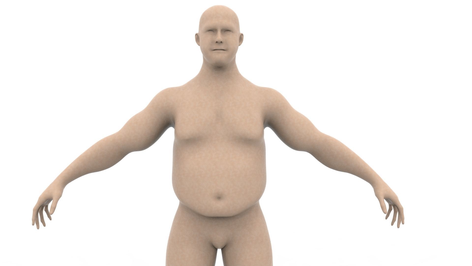 Chubby male 3D model_5
