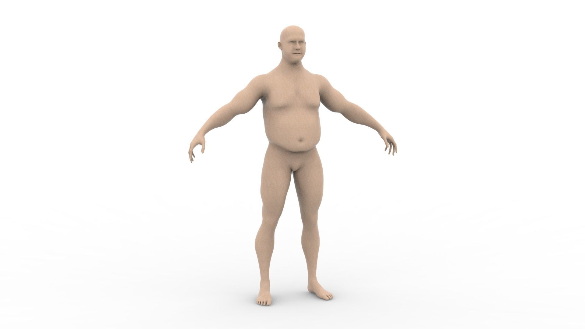 Chubby male 3D model_1