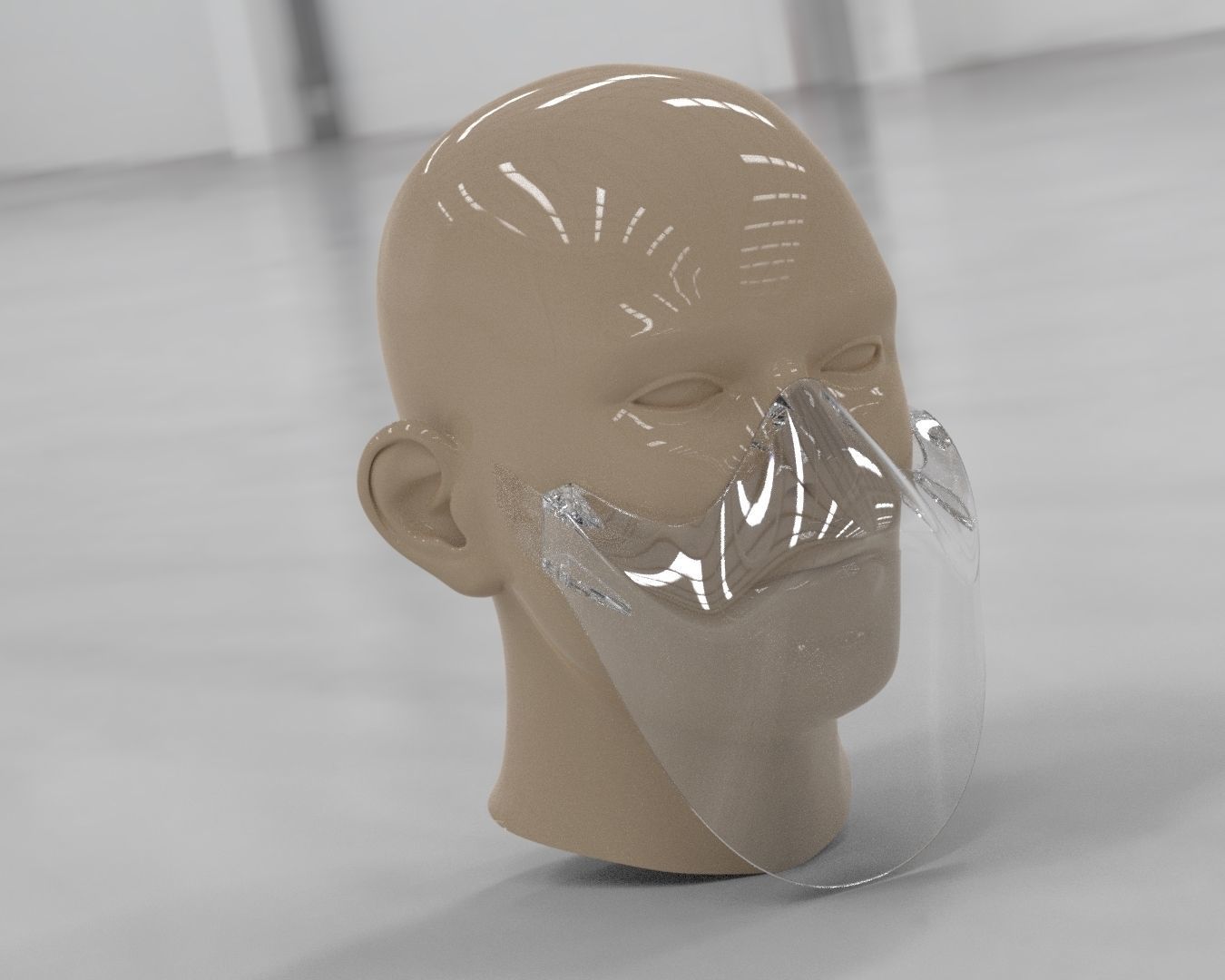 Clear Mask Face 3D model_4