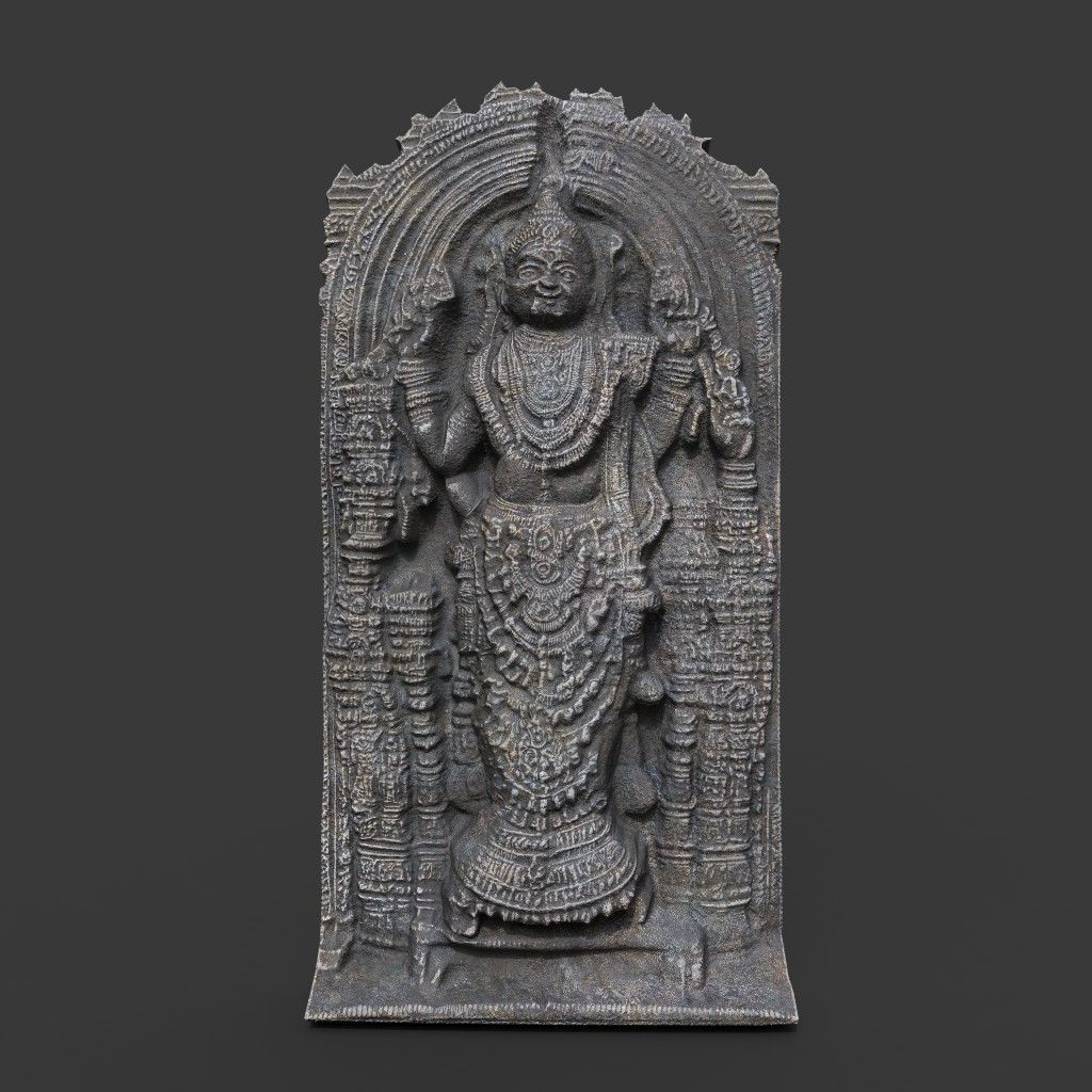 India Temple Wall modular - 221005 Low-poly 3D model_1