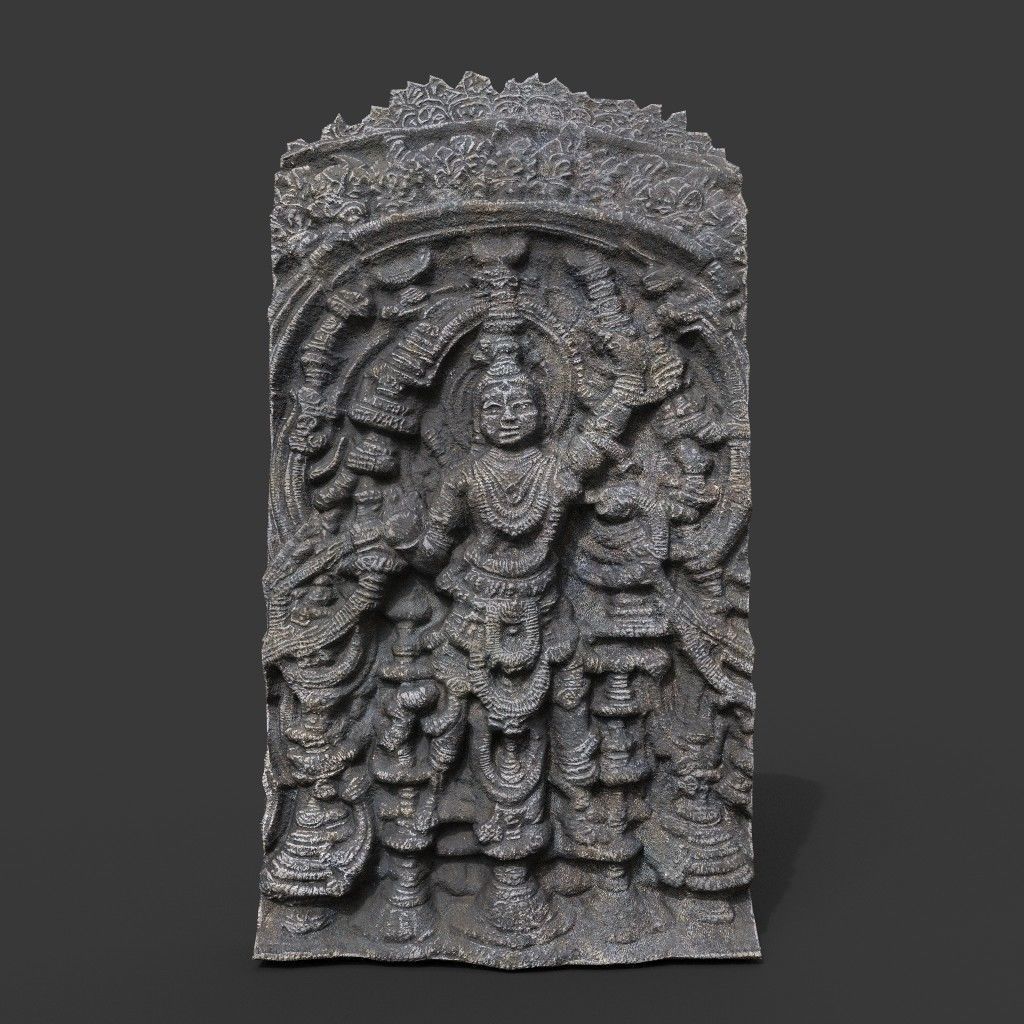 India Temple Wall modular - 221005 Low-poly 3D model_9