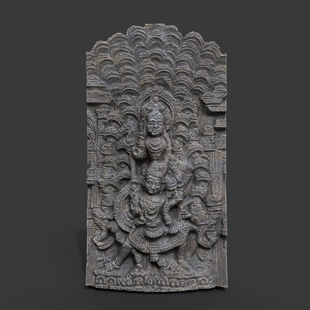 India Temple Wall modular - 221005 Low-poly 3D model_7