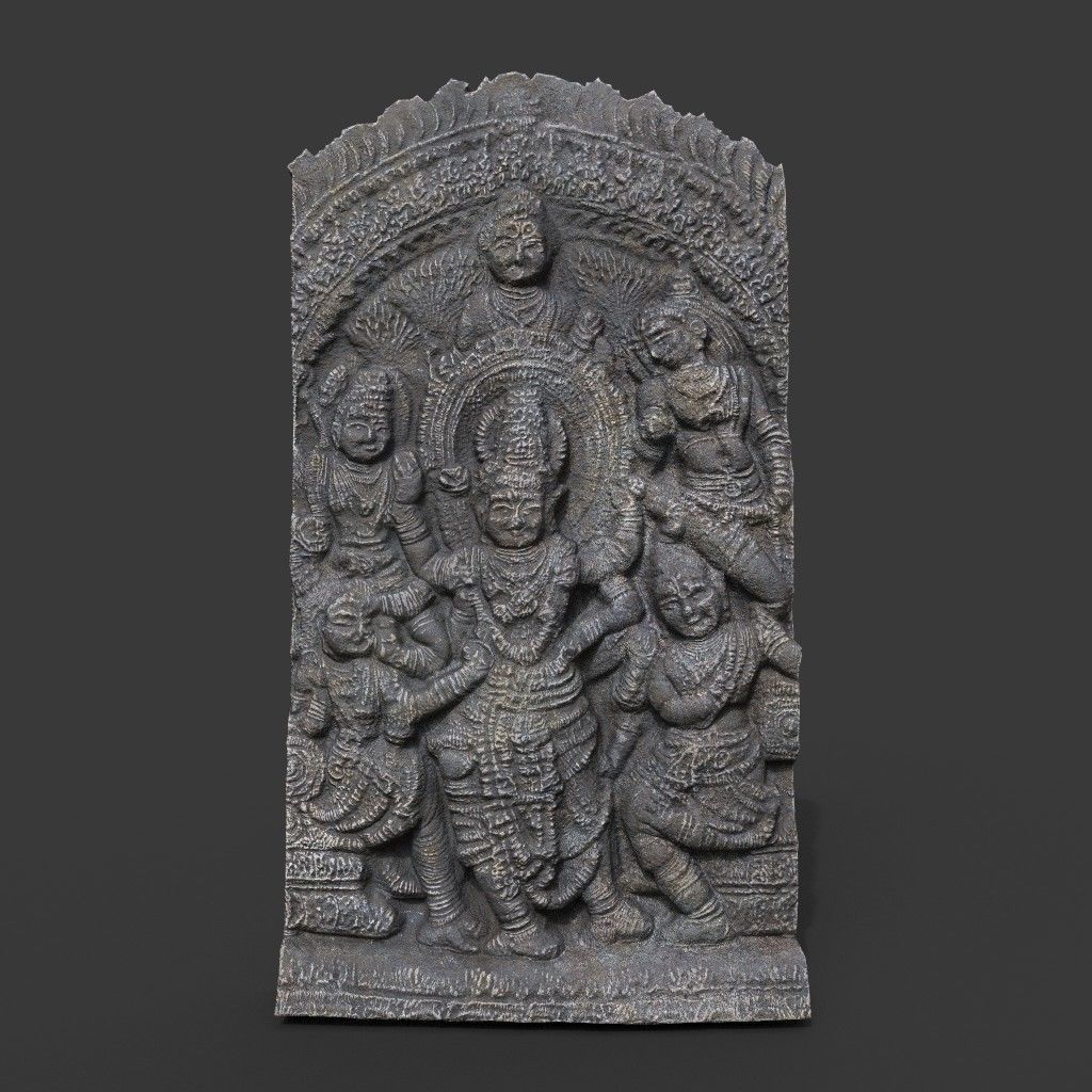 India Temple Wall modular - 221005 Low-poly 3D model_11