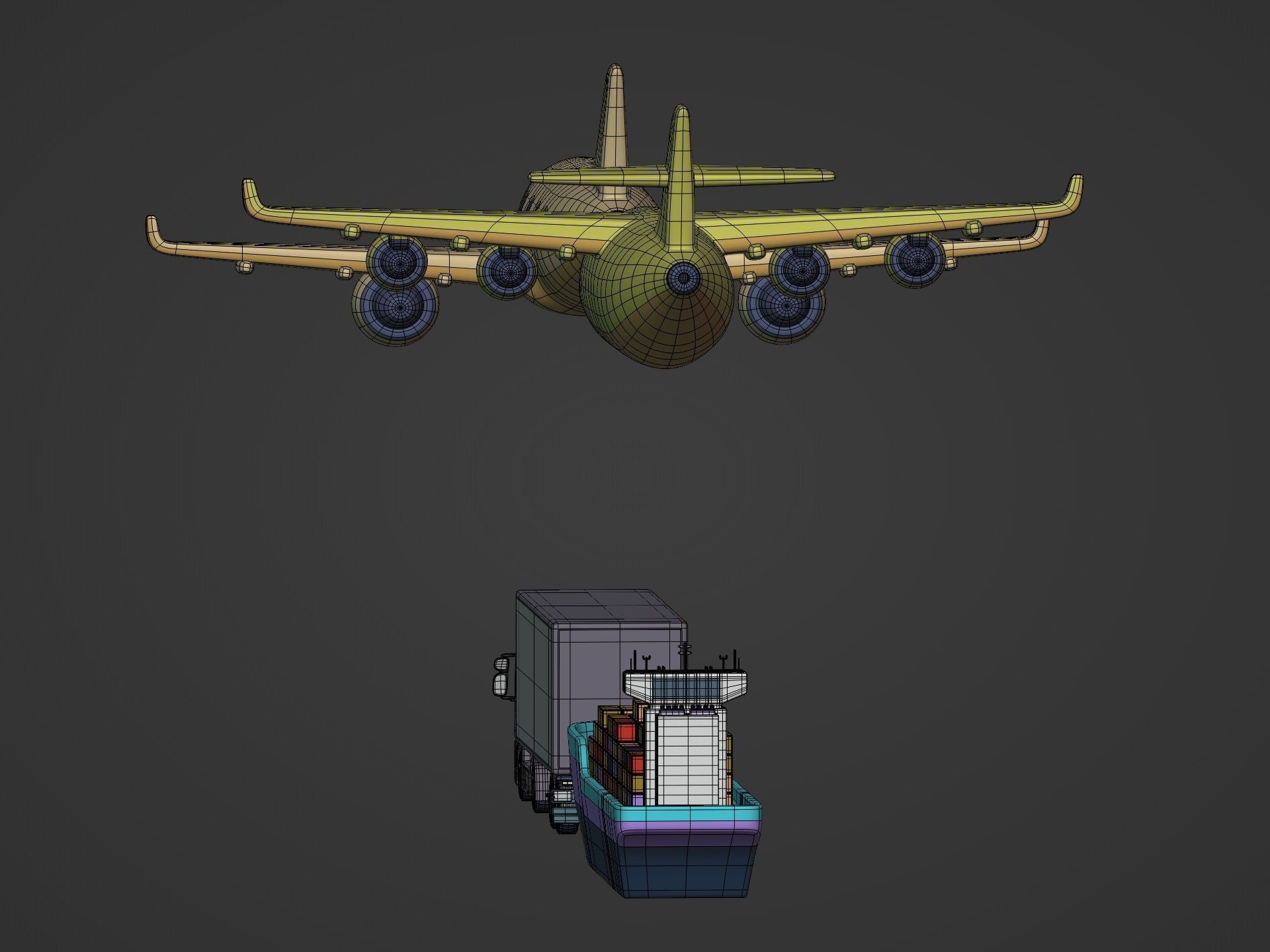 Cartoon Transport Vehicles Pack Low-poly 3D model_10