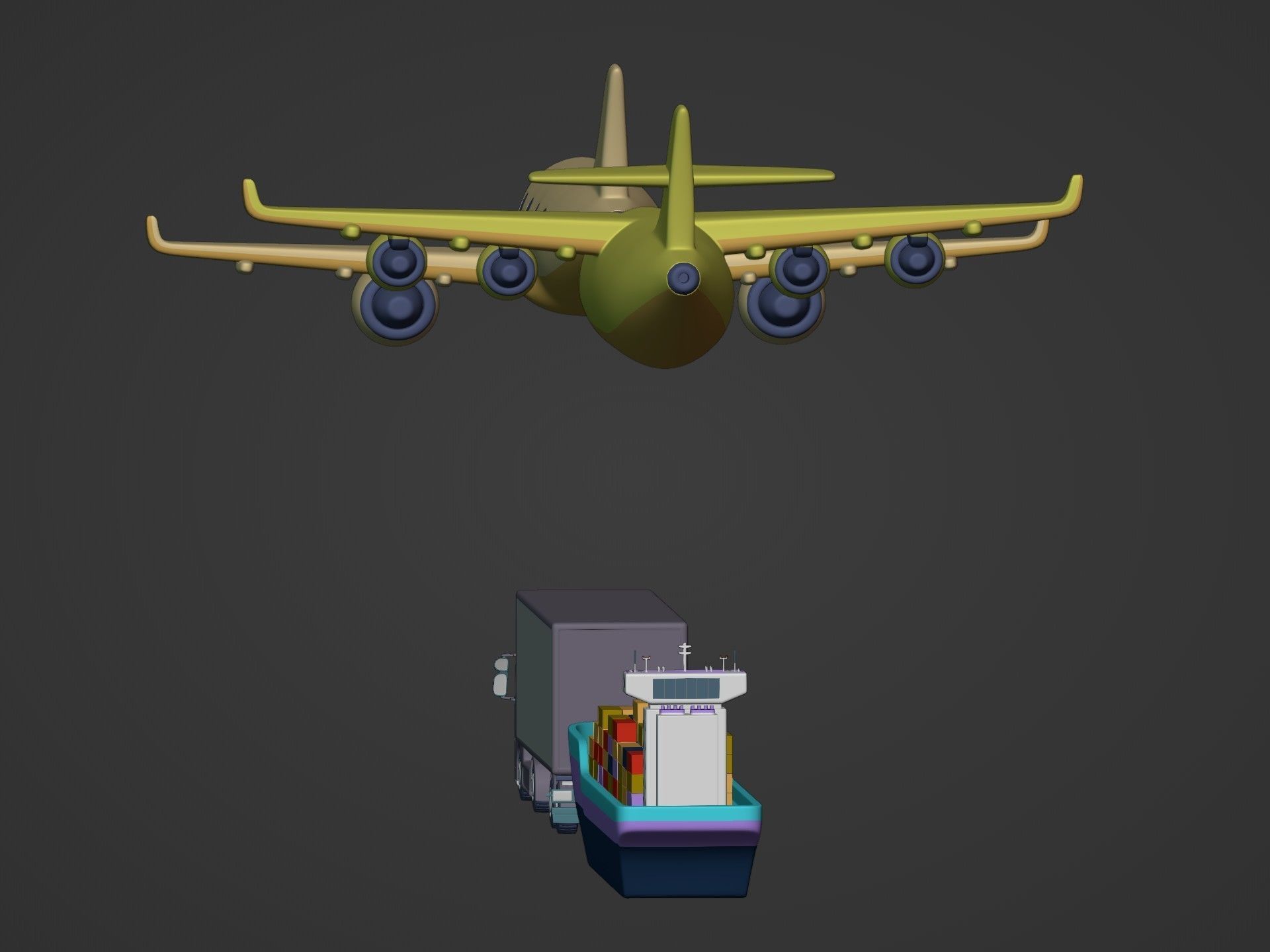 Cartoon Transport Vehicles Pack Low-poly 3D model_9