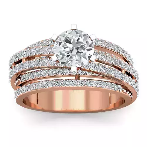 Women cocktail ring 3dm stl renders detail