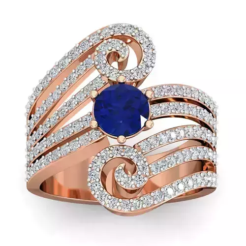 Women cocktail ring 3dm stl renders detail