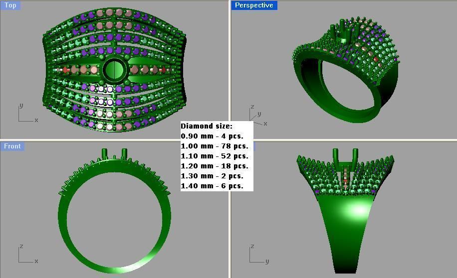Women cocktail ring 3dm stl renders detail 3D print model_3