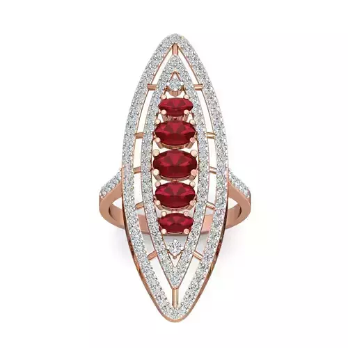 Women cocktail ring 3dm stl renders detail