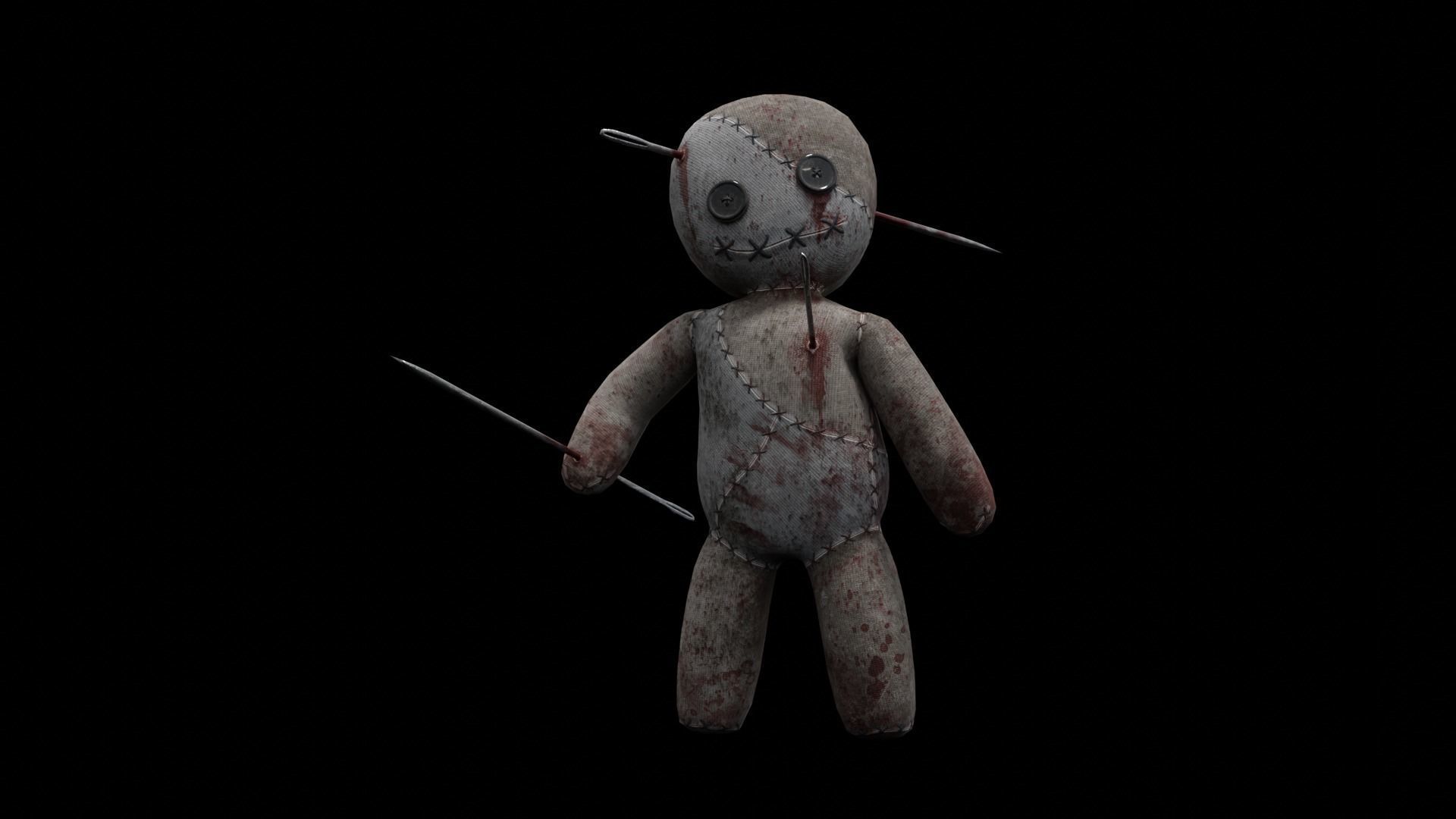 Haunted Voodoo Doll Low-poly 3D model_15