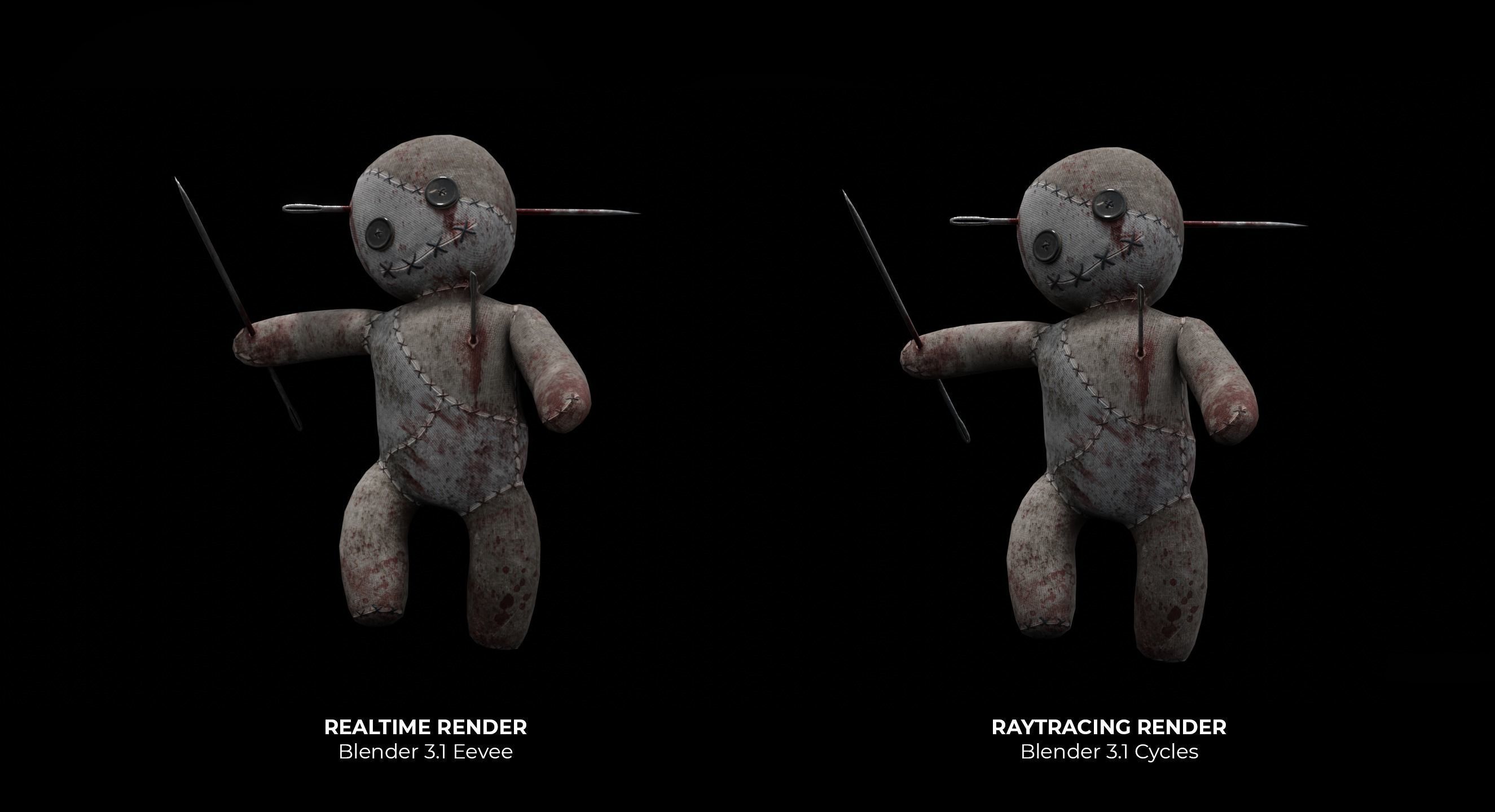Haunted Voodoo Doll Low-poly 3D model_2