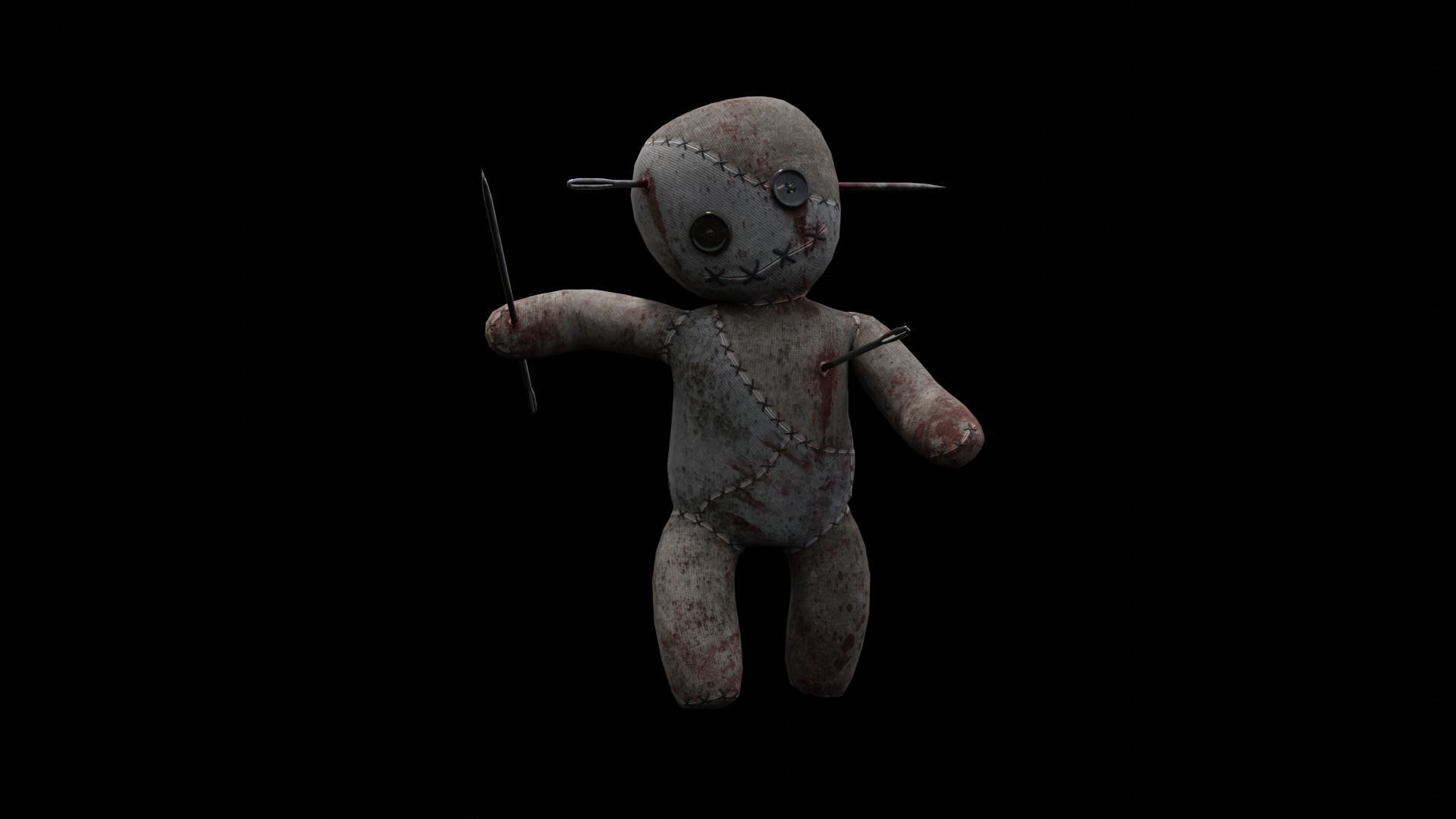 Haunted Voodoo Doll Low-poly 3D model_5