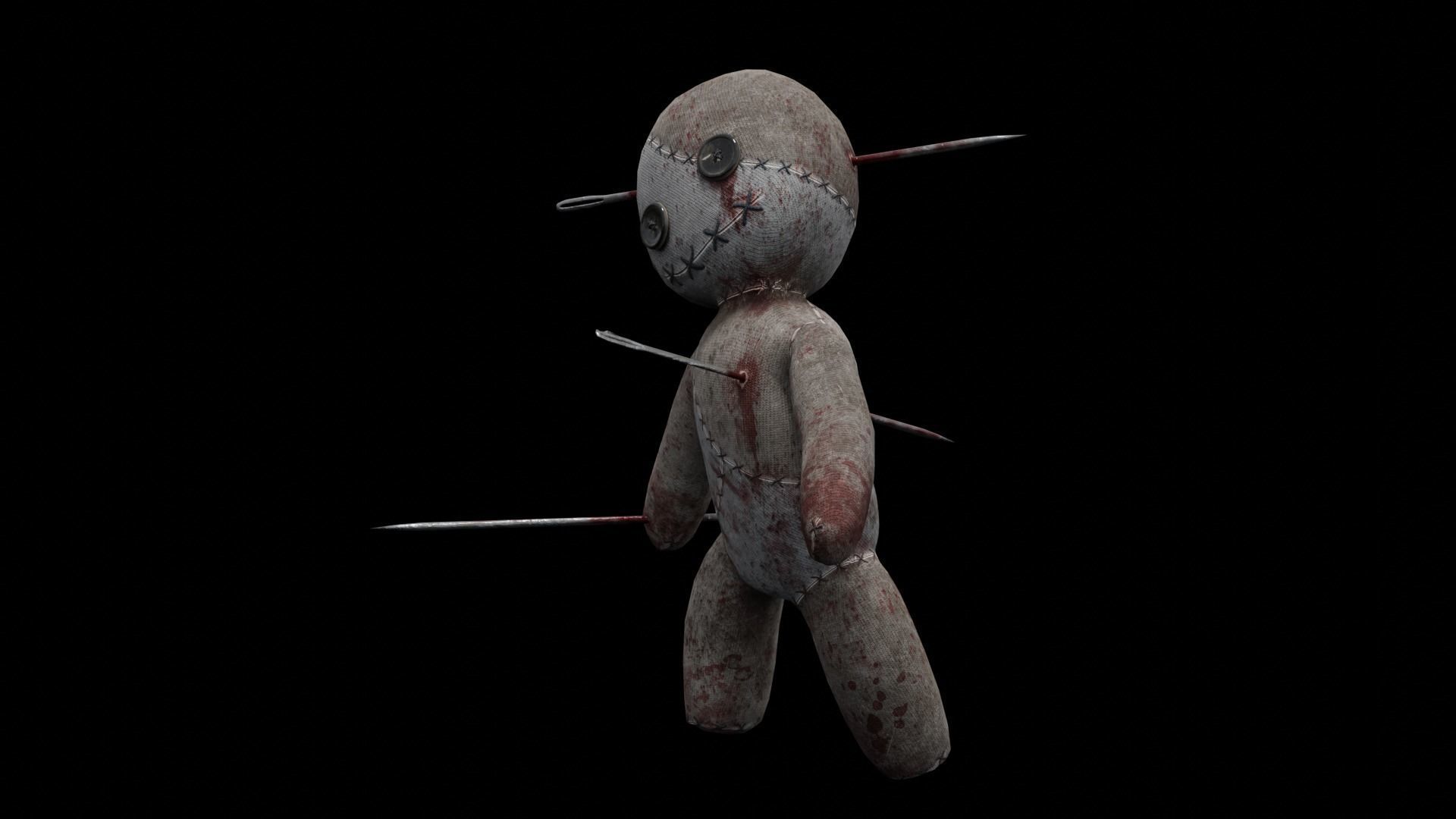 Haunted Voodoo Doll Low-poly 3D model_7