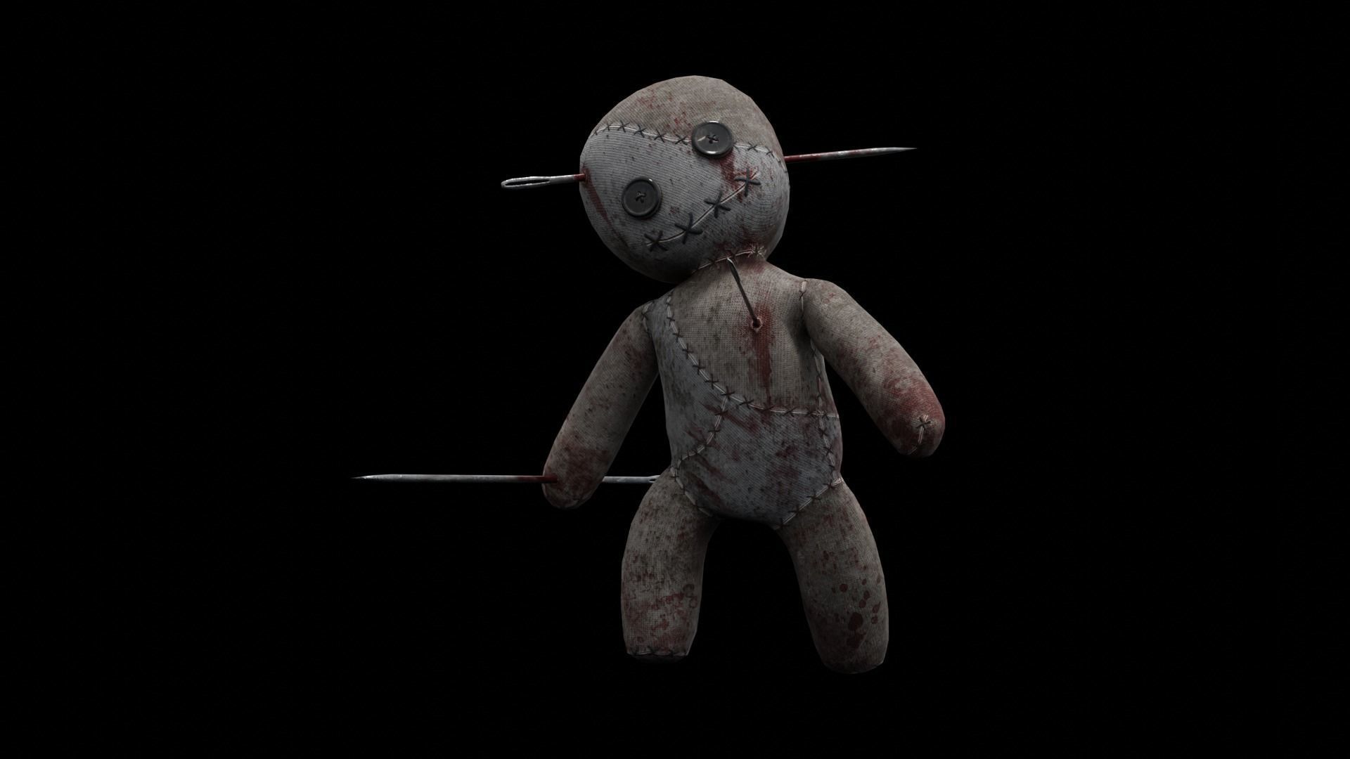 Haunted Voodoo Doll Low-poly 3D model_16