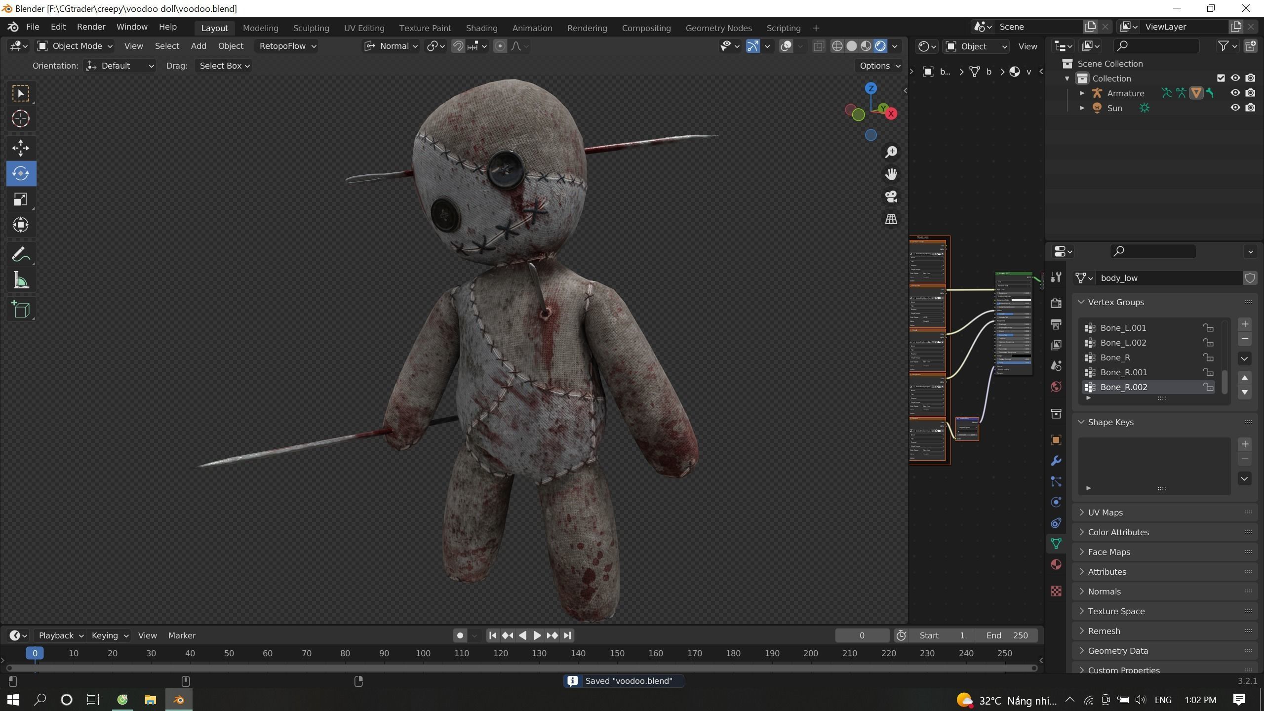 Haunted Voodoo Doll Low-poly 3D model_12