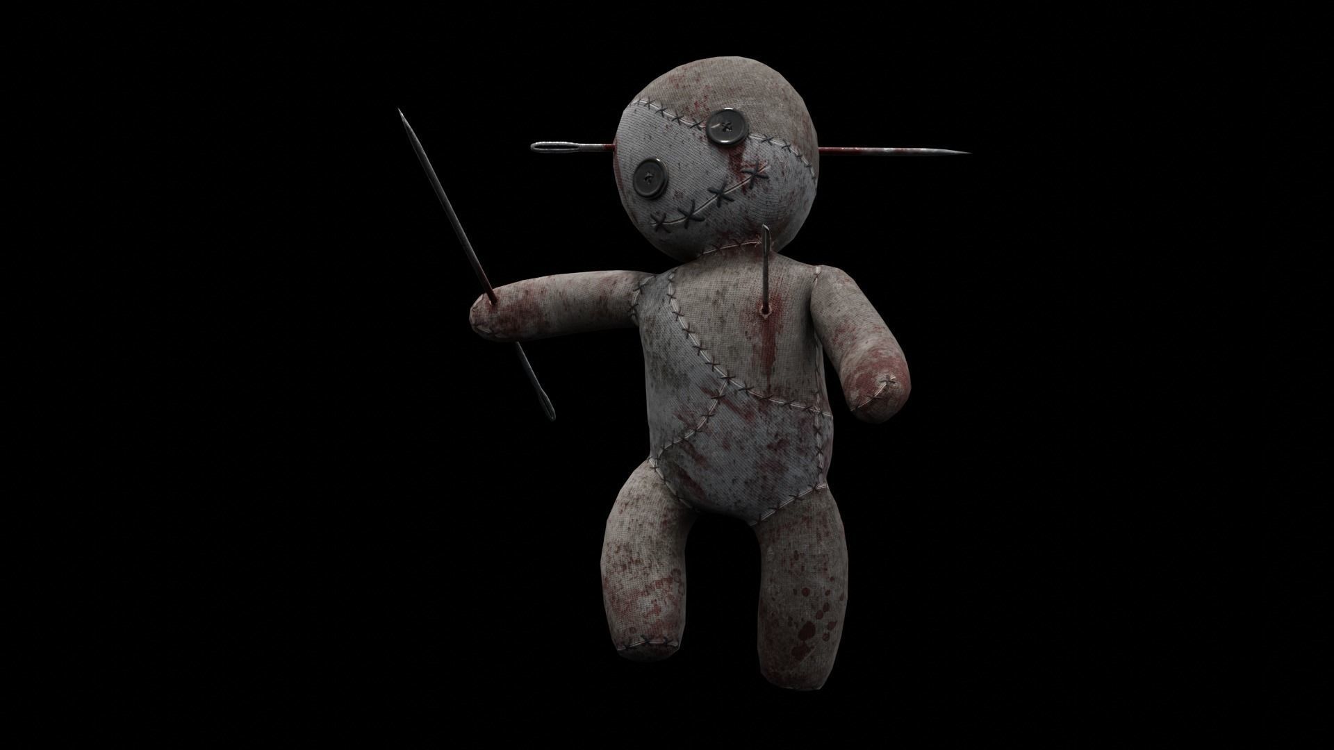 Haunted Voodoo Doll Low-poly 3D model_10