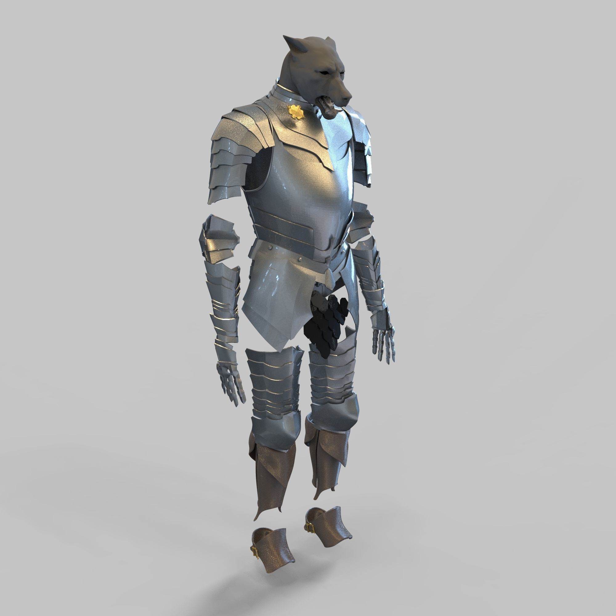 Blaidd Elden Ring Full Body Wearable Armor with Mask and Sword 3D print model_16