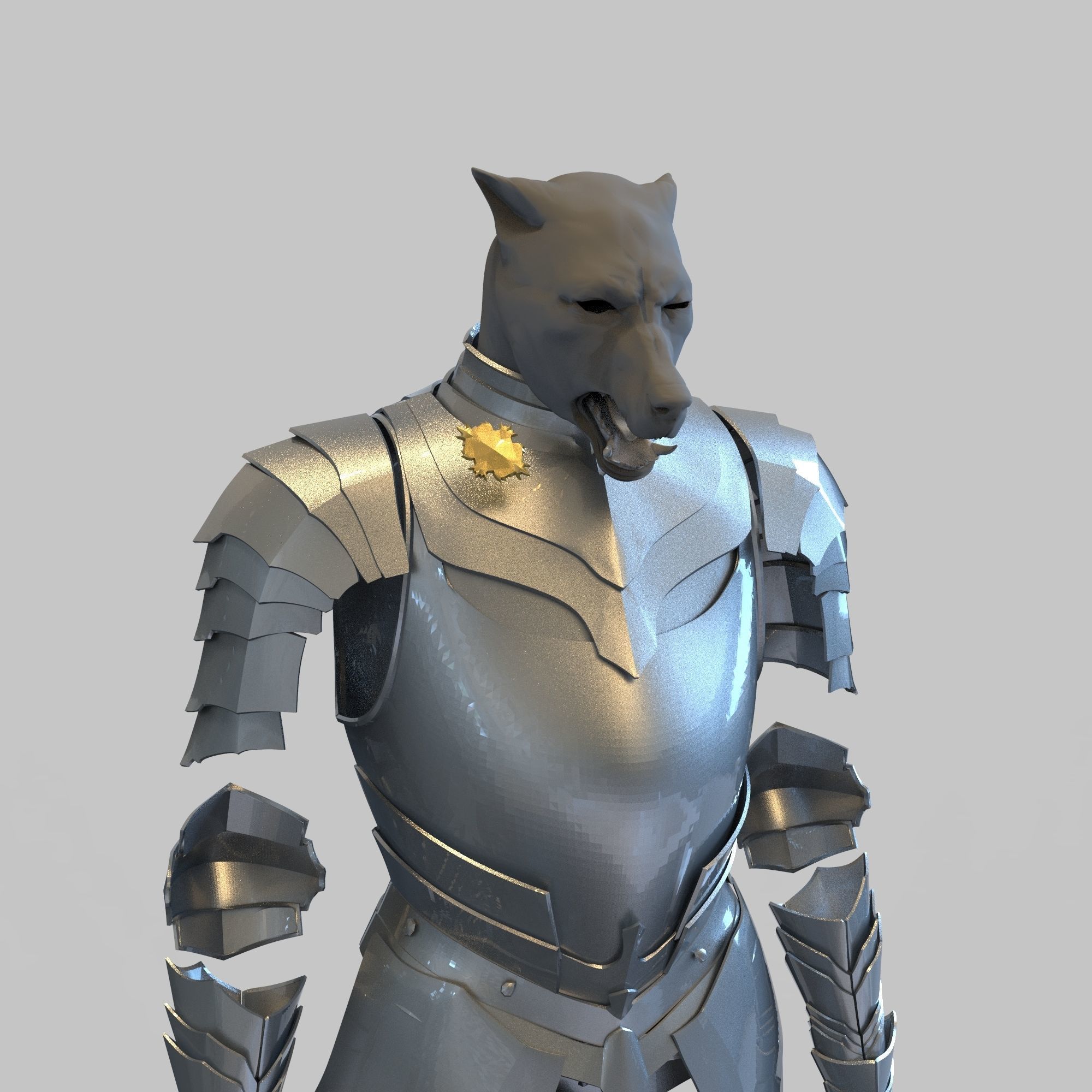 Blaidd Elden Ring Full Body Wearable Armor with Mask and Sword 3D print model_8