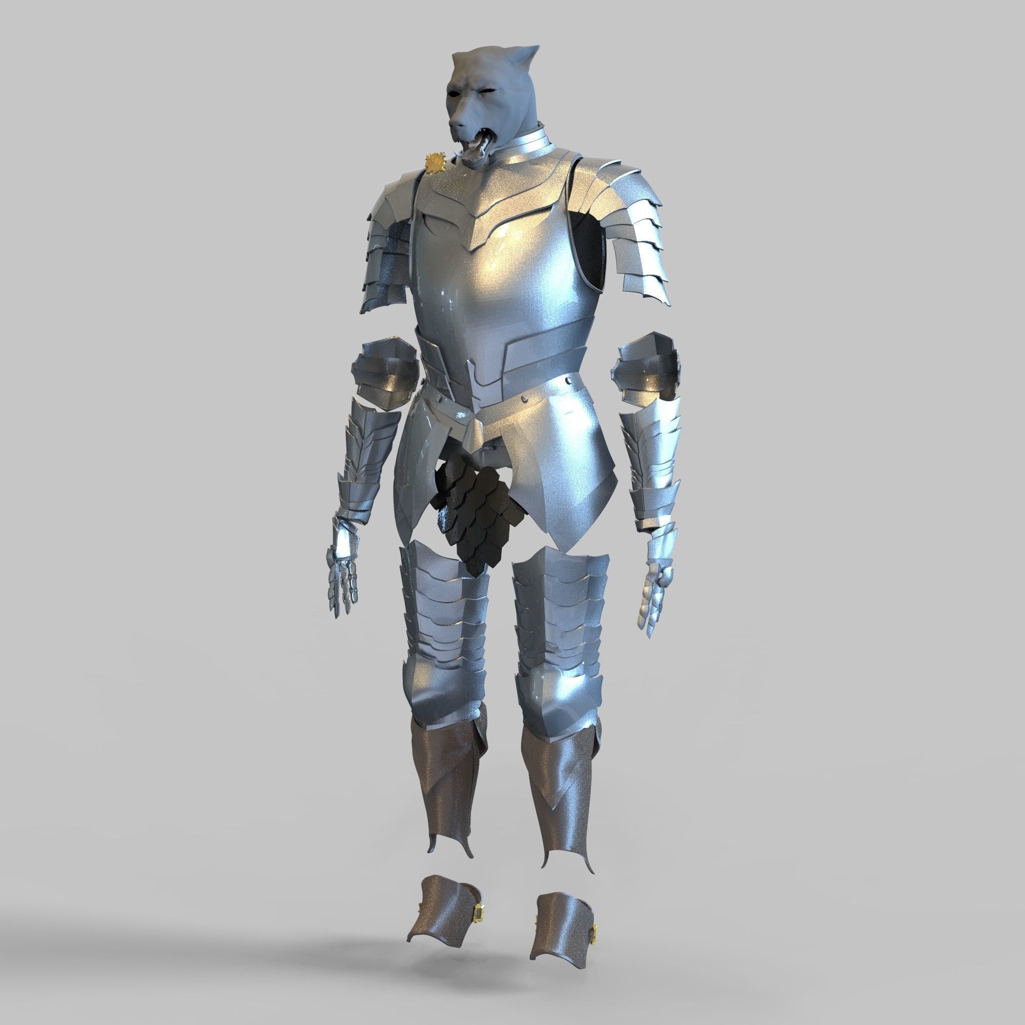 Blaidd Elden Ring Full Body Wearable Armor with Mask and Sword 3D print model_28