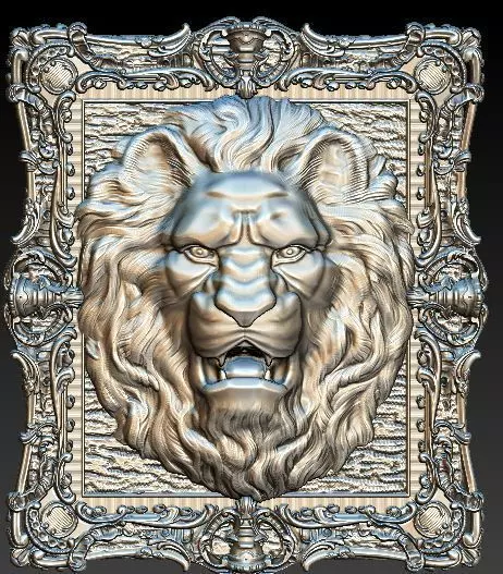 lion pendant 3D model_0