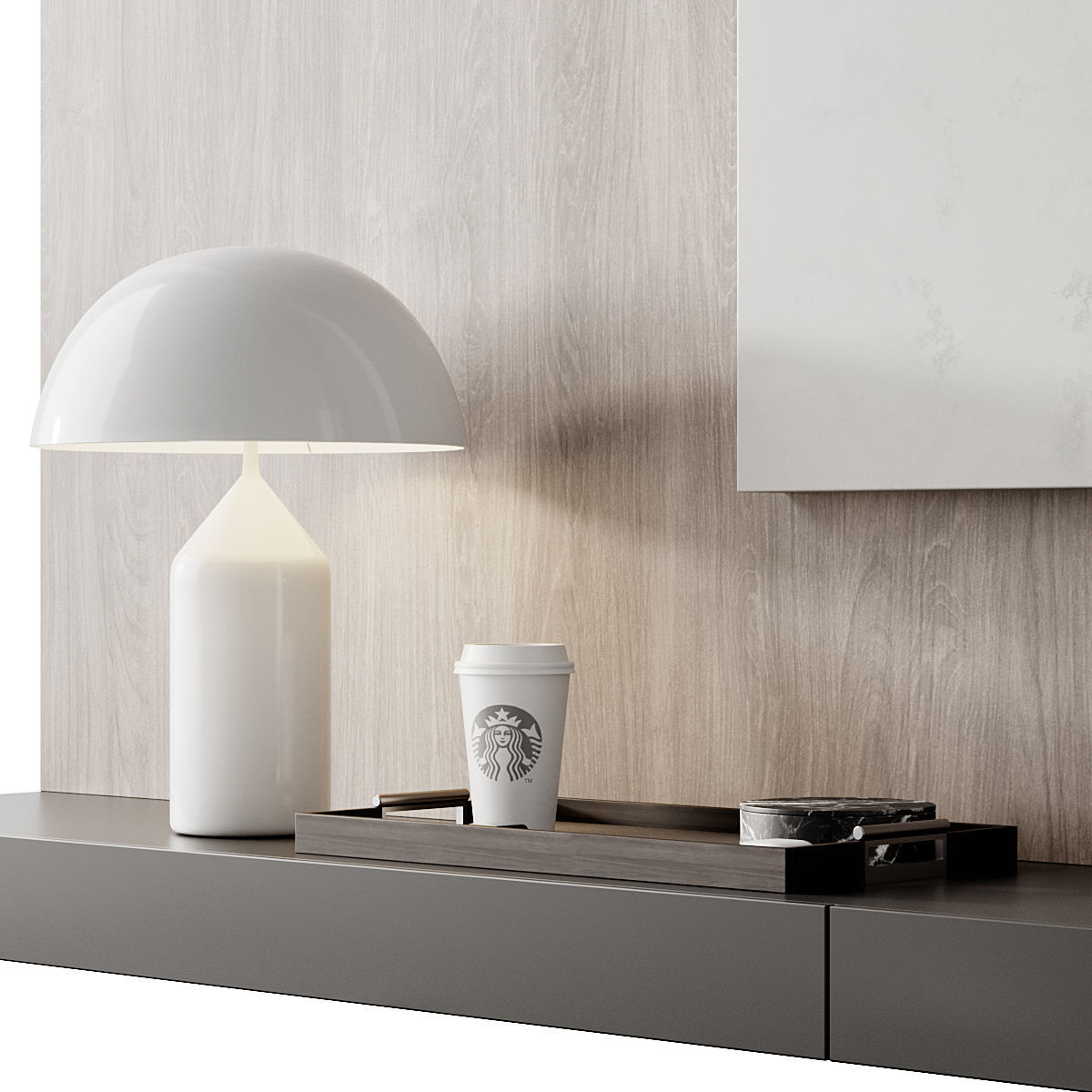 TV set 8 stand with apple device 3D model_2