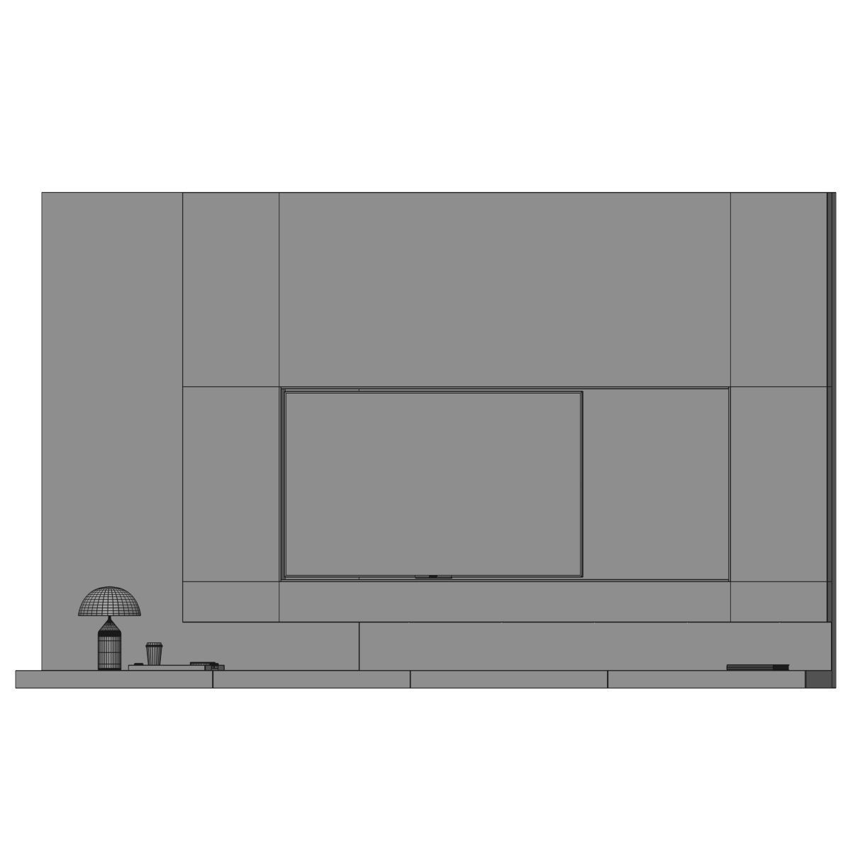 TV set 8 stand with apple device 3D model_4