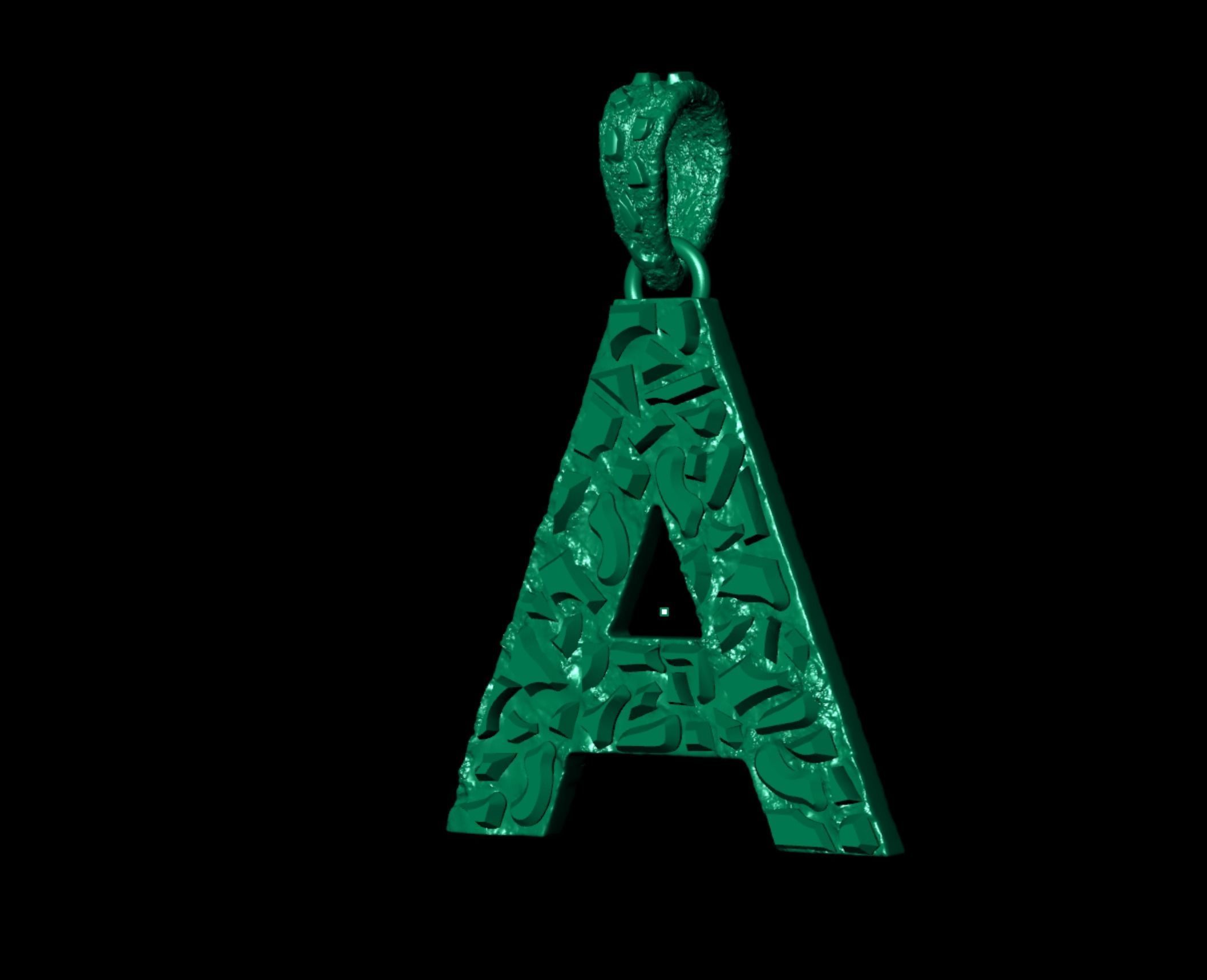 A LETTER INITIAL NUGGET PENDANT 3D print model_5