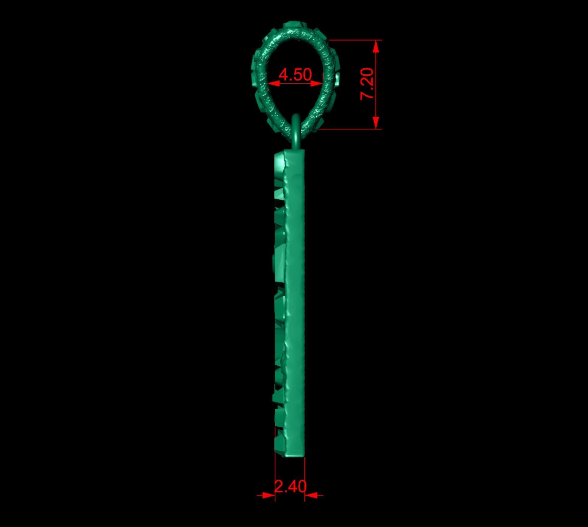 A LETTER INITIAL NUGGET PENDANT 3D print model_6