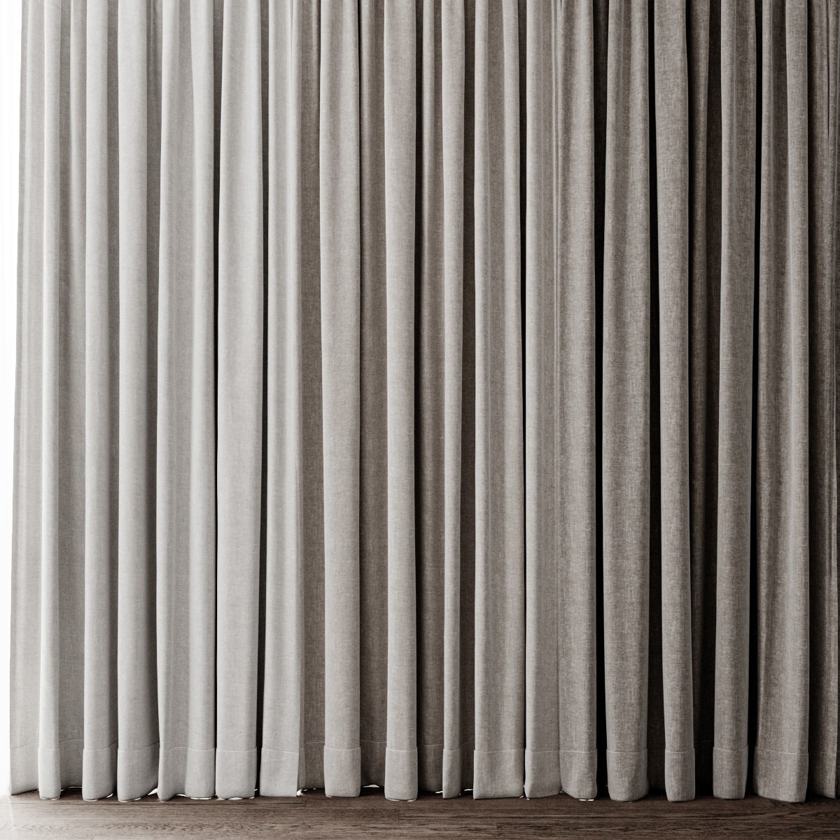 Curtains 1 checkered curtain 3D model_4