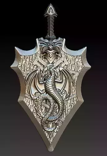 dragon and shield pendant