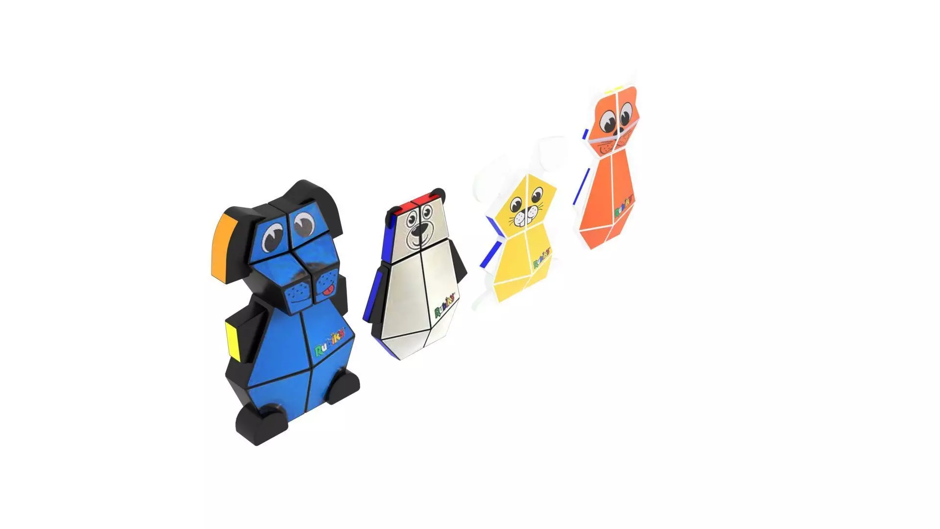 Animals Rubiks Cube Collection 3D model_0