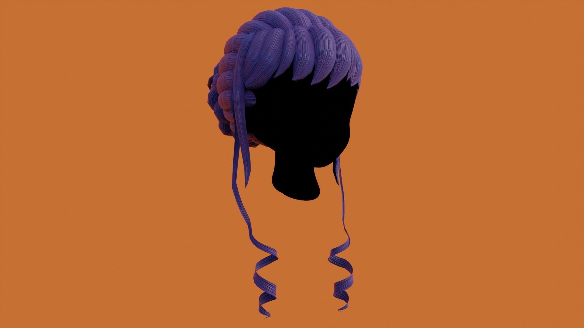 Woman Hair Collection 3D model_18