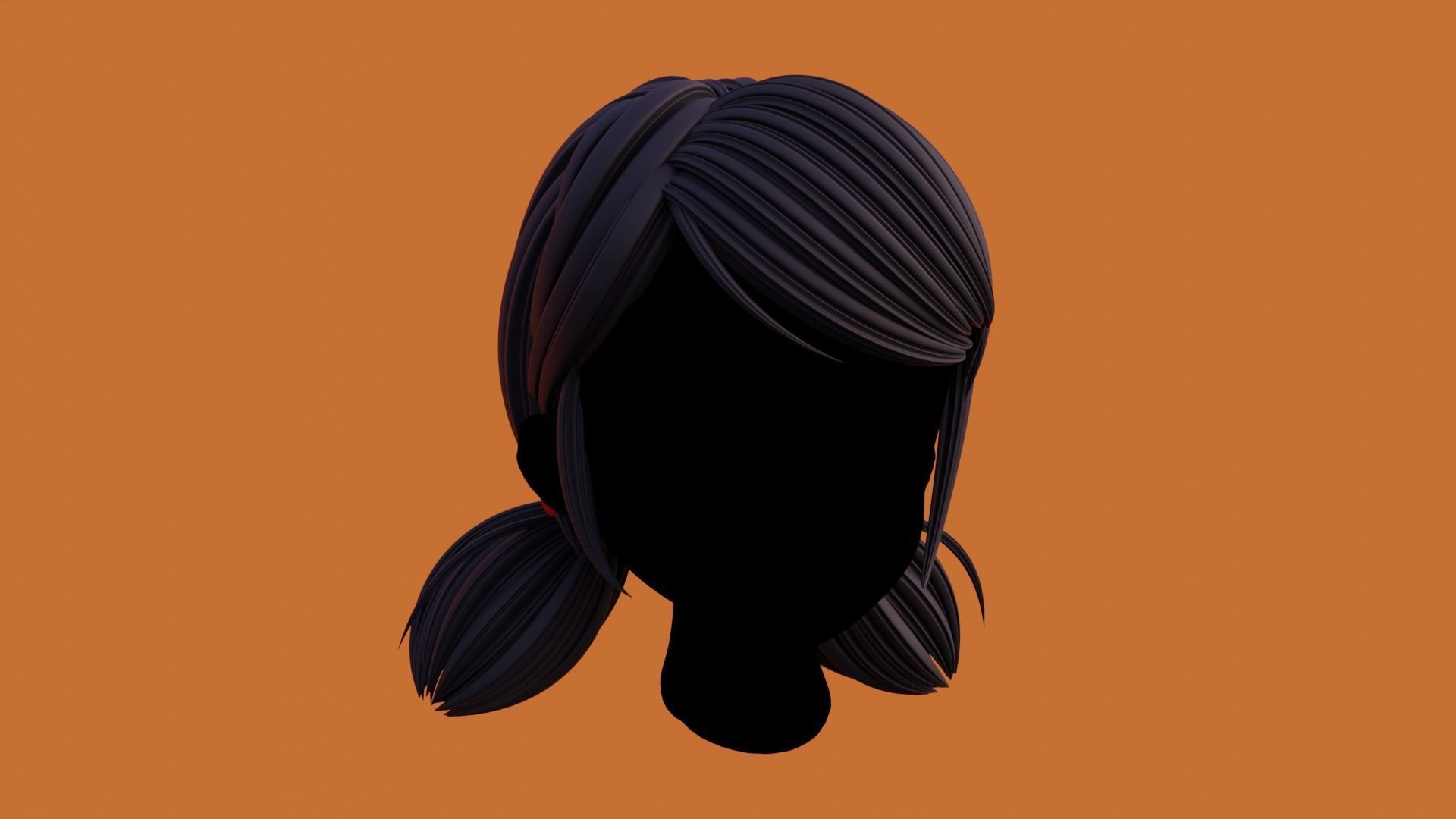 Woman Hair Collection 3D model_23