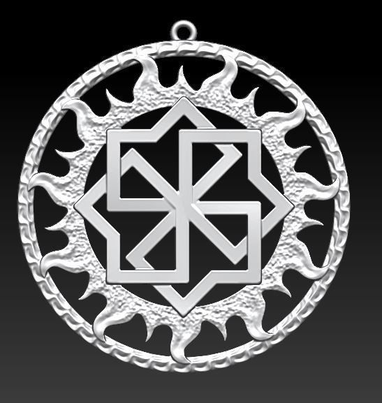slavic valkyrie pendant 3D model_1