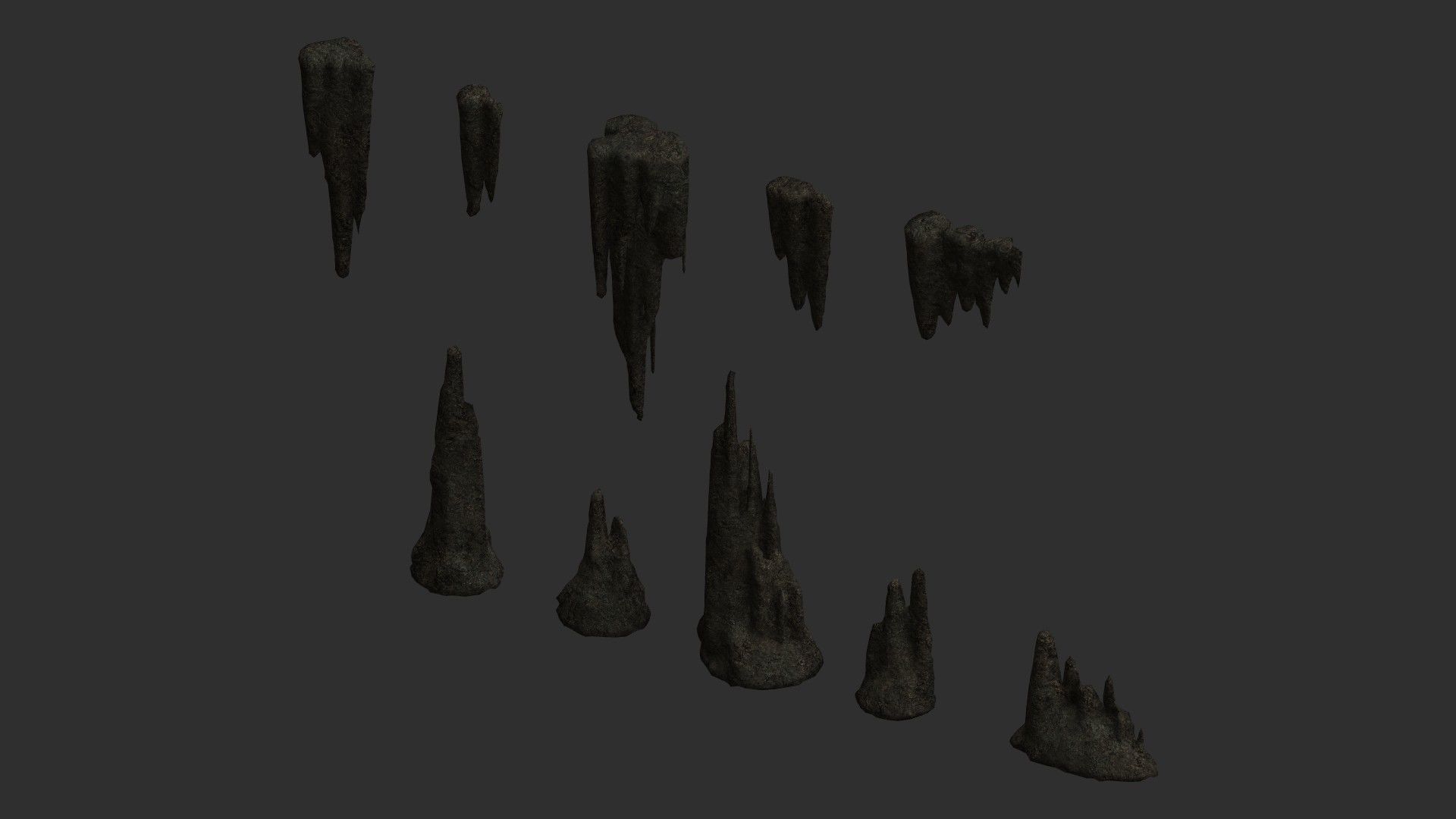 Cave Rock Pack 1 - Cave Low-poly 3D model_7