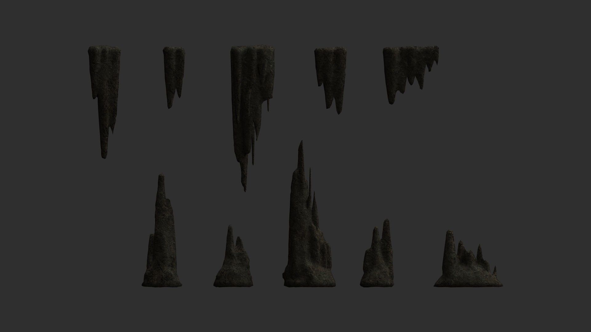 Cave Rock Pack 1 - Cave Low-poly 3D model_4