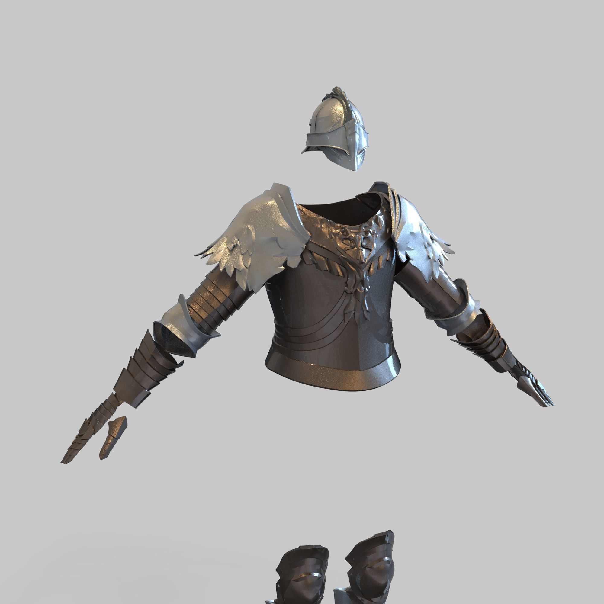 Raging Wolf Elden Ring Full Body Wearable Armor with Sword 3D print model_31