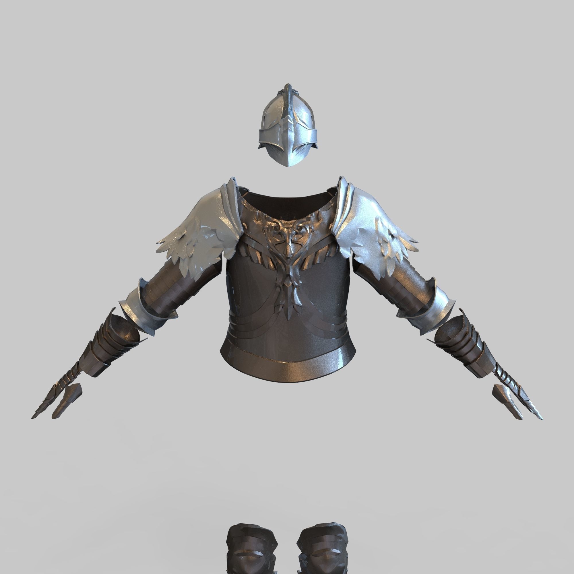 Raging Wolf Elden Ring Full Body Wearable Armor with Sword 3D print model_94