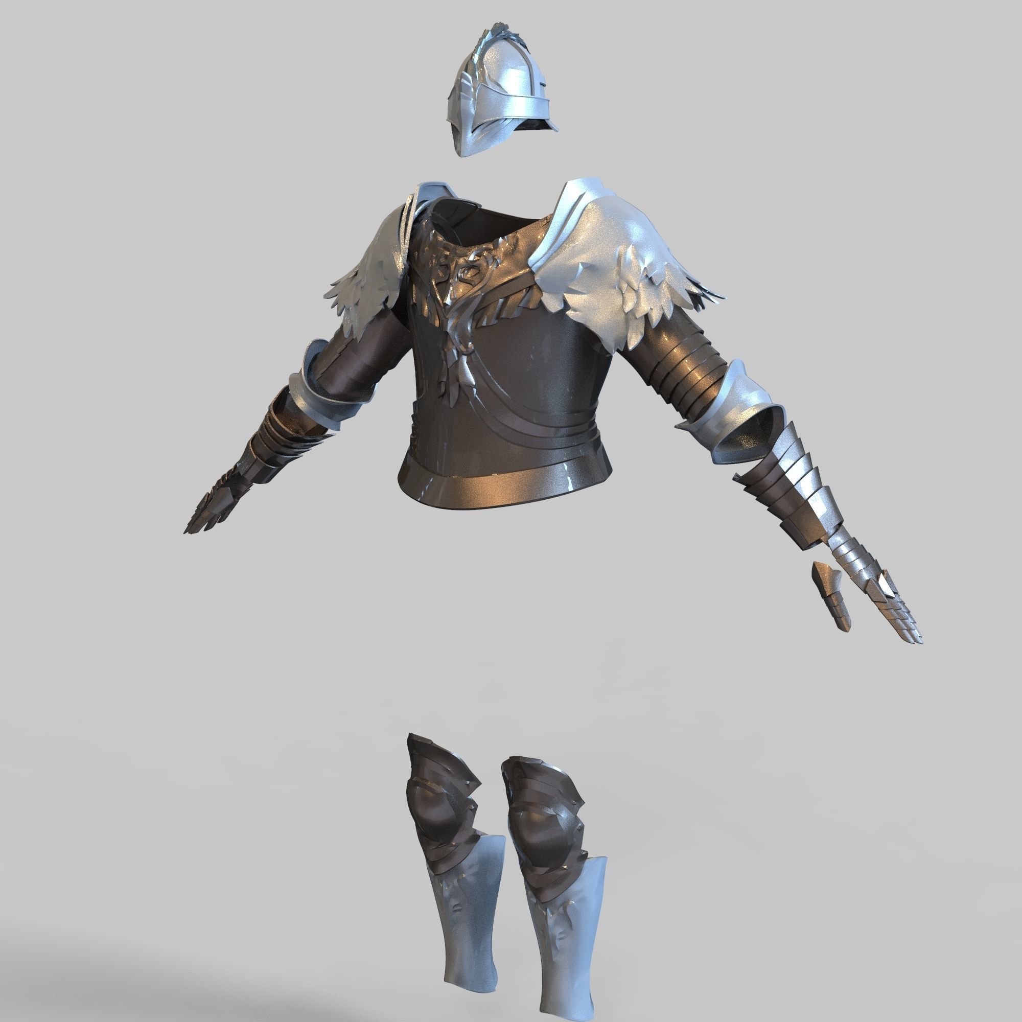 Raging Wolf Elden Ring Full Body Wearable Armor with Sword 3D print model_16