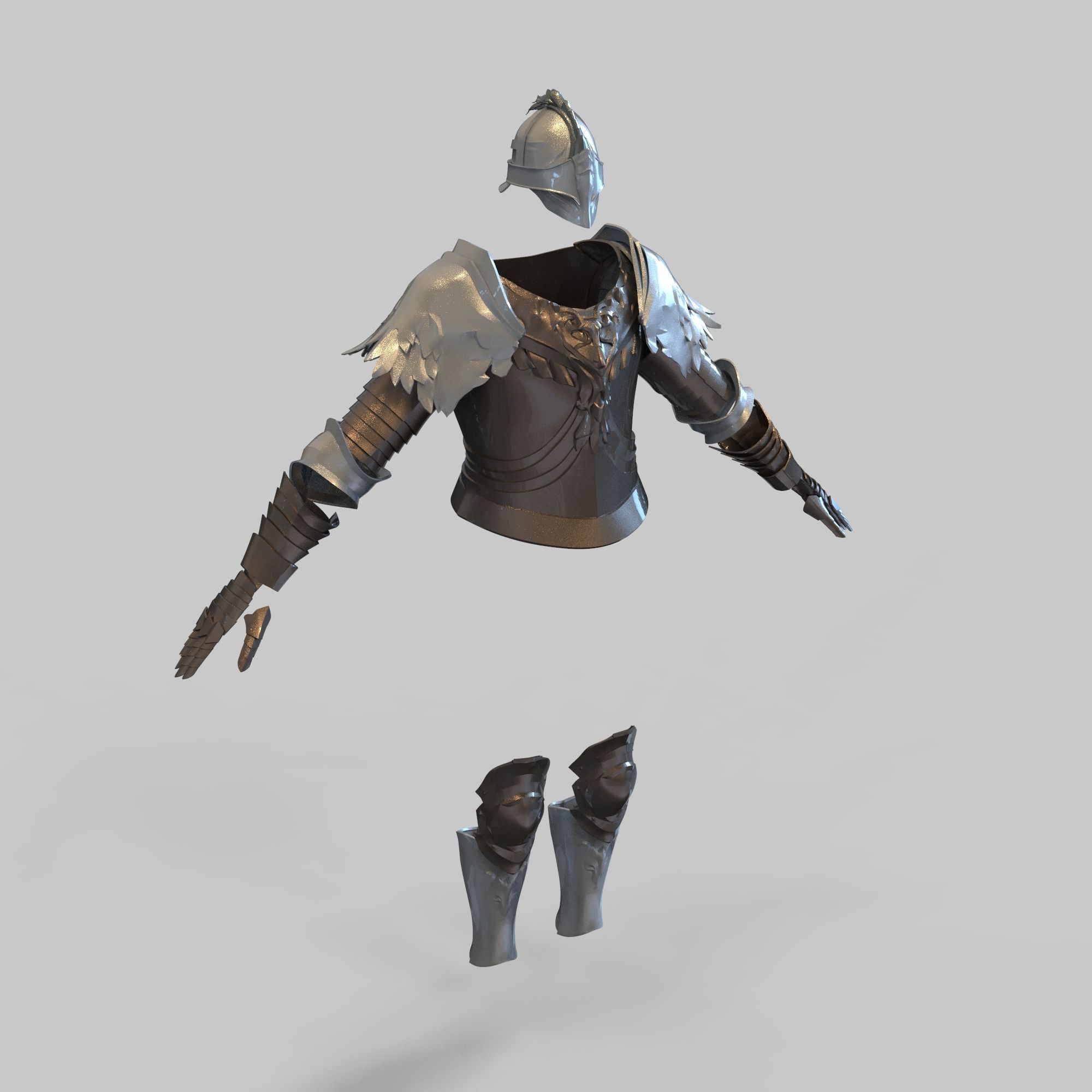 Raging Wolf Elden Ring Full Body Wearable Armor with Sword 3D print model_52