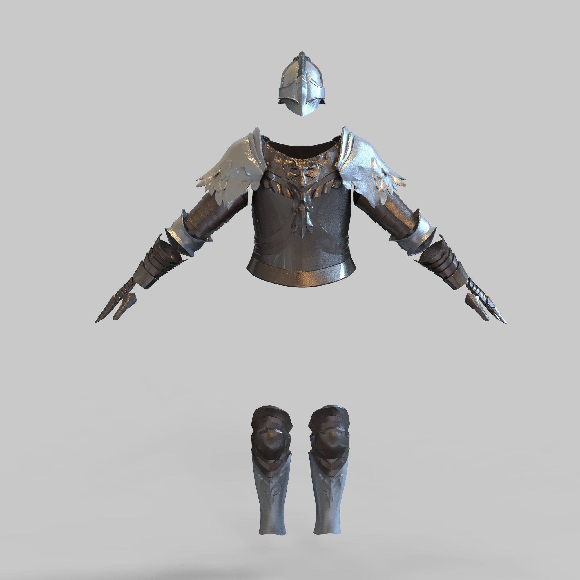Raging Wolf Elden Ring Full Body Wearable Armor with Sword 3D print model_12