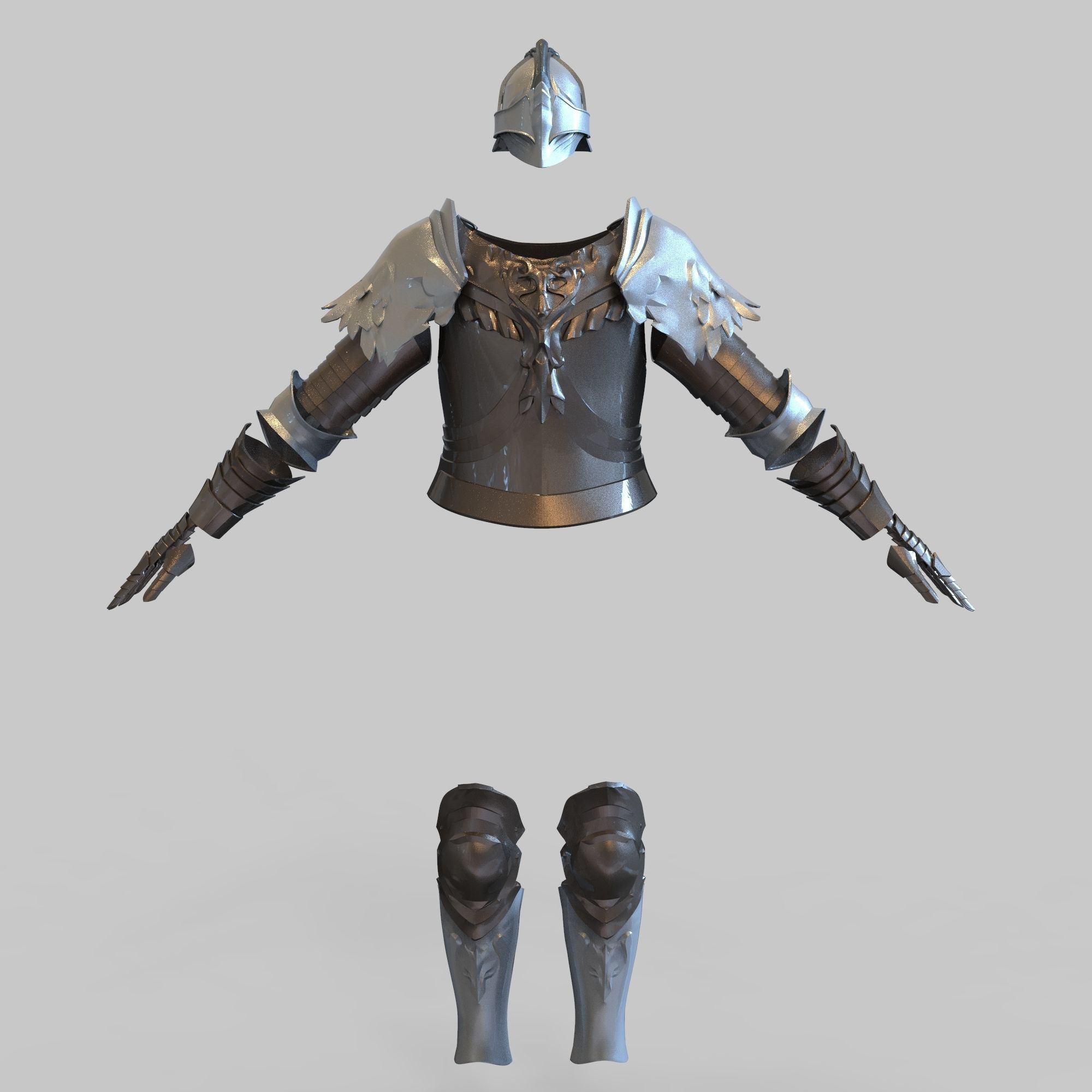 Raging Wolf Elden Ring Full Body Wearable Armor with Sword 3D print model_41