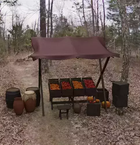 Display stand fruits Store Low-poly 3D model