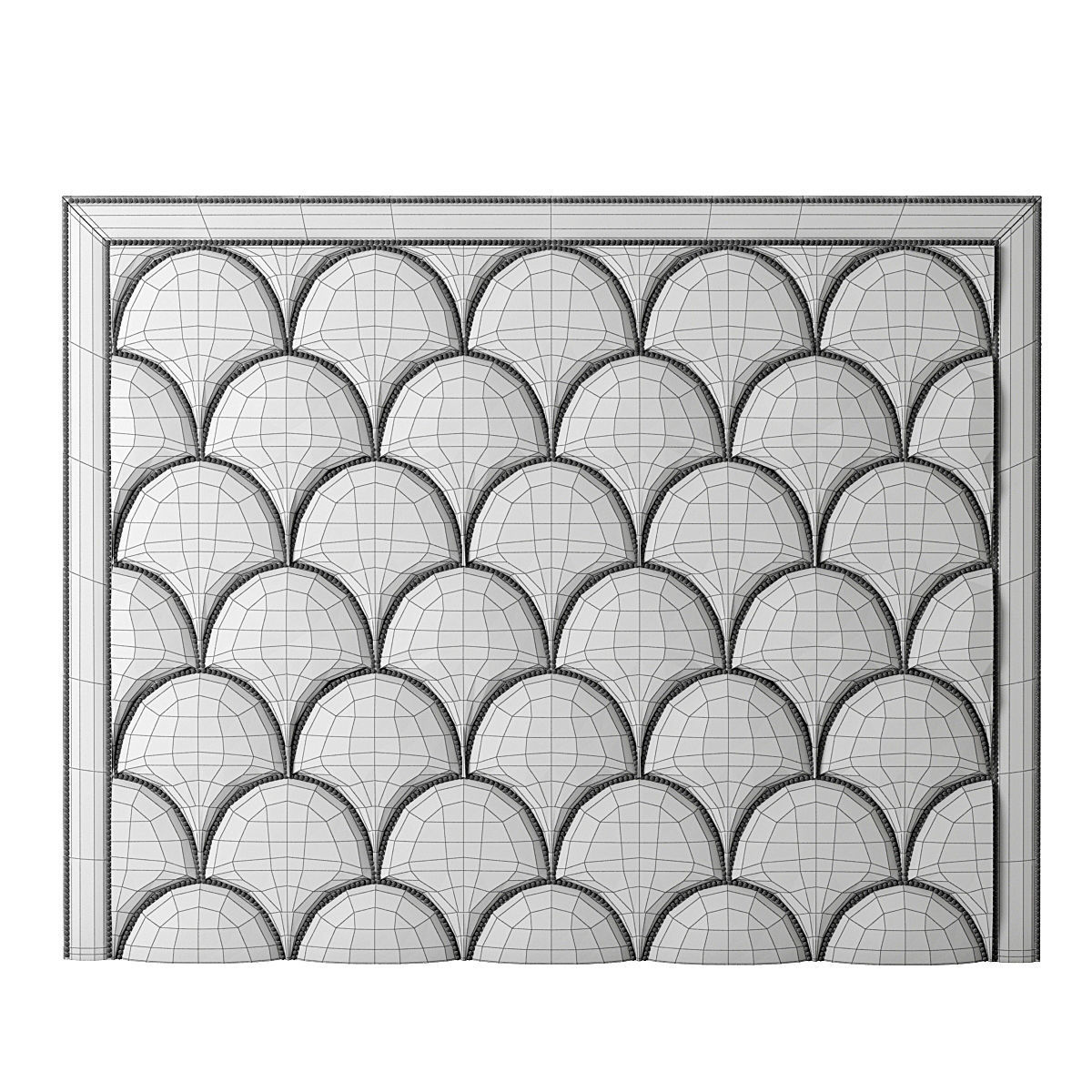 Headboard 6 with scallops 3D model_3