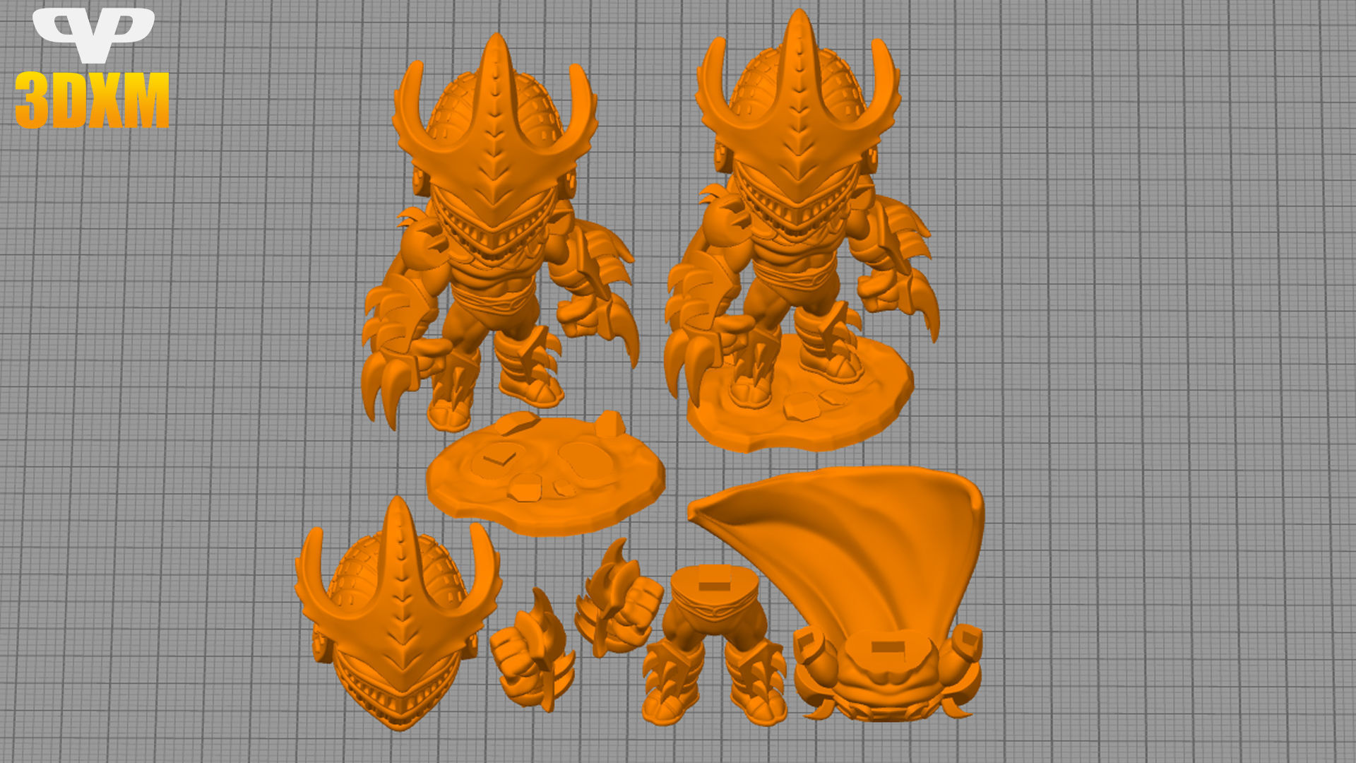 Super Shredder Chibi STL for 3D Printing ChibiSTL 3DXM 3D print model_1
