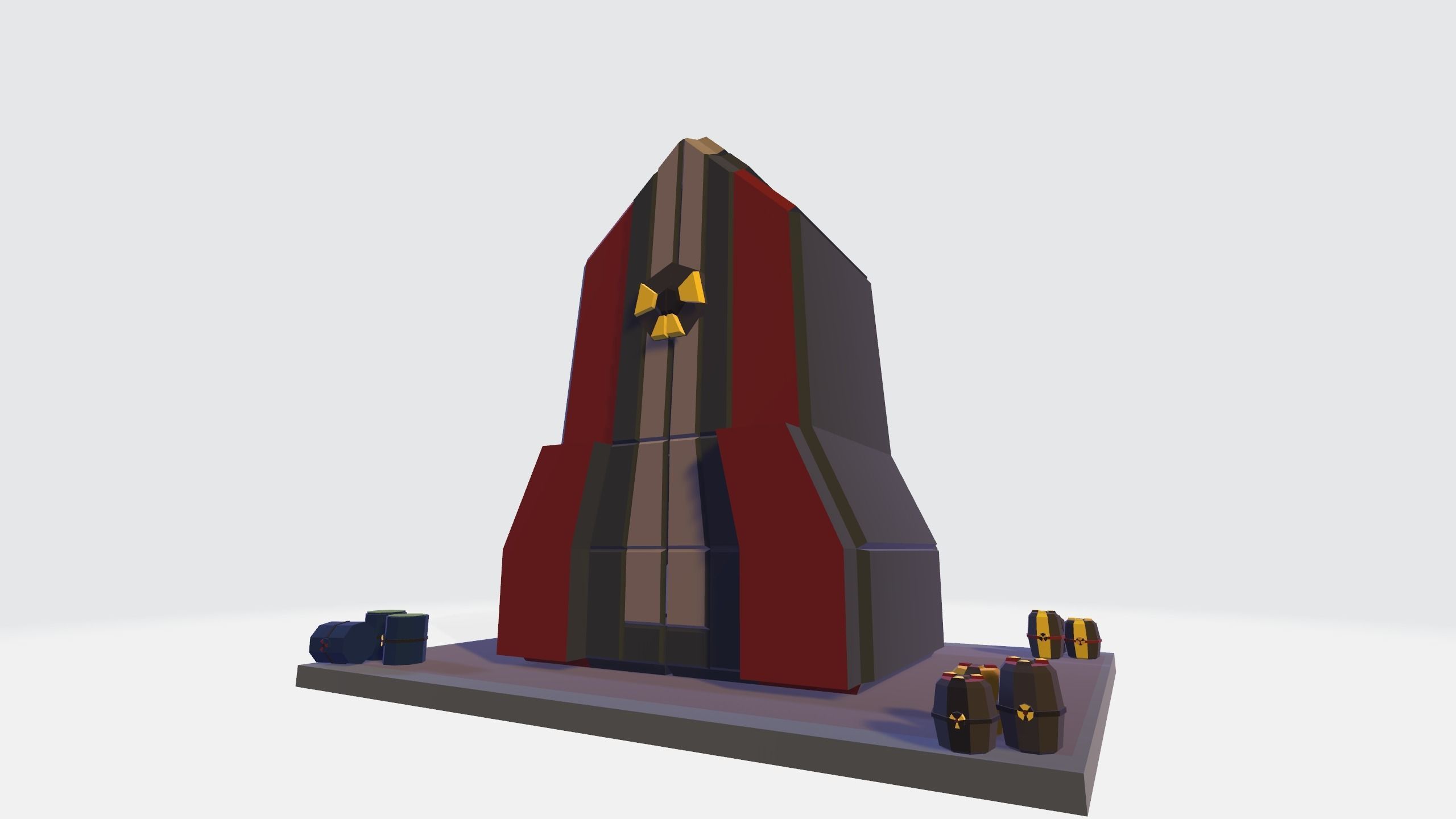 Nuclear Silo and Warhead Missile Ready to Fly  Low-poly 3D model_13