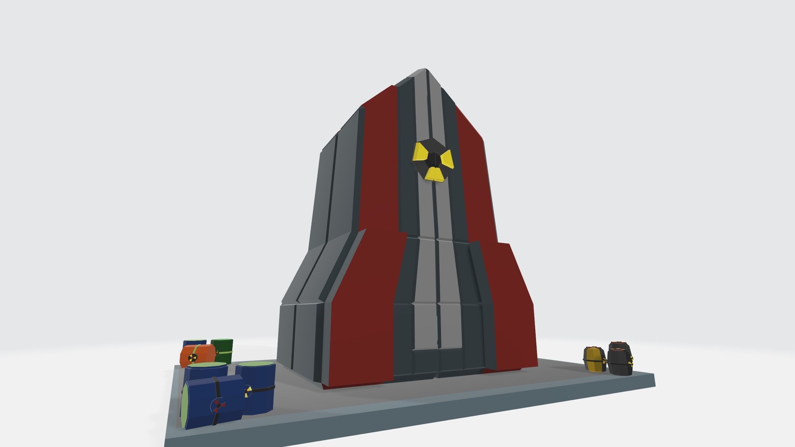 Nuclear Silo and Warhead Missile Ready to Fly  Low-poly 3D model_17