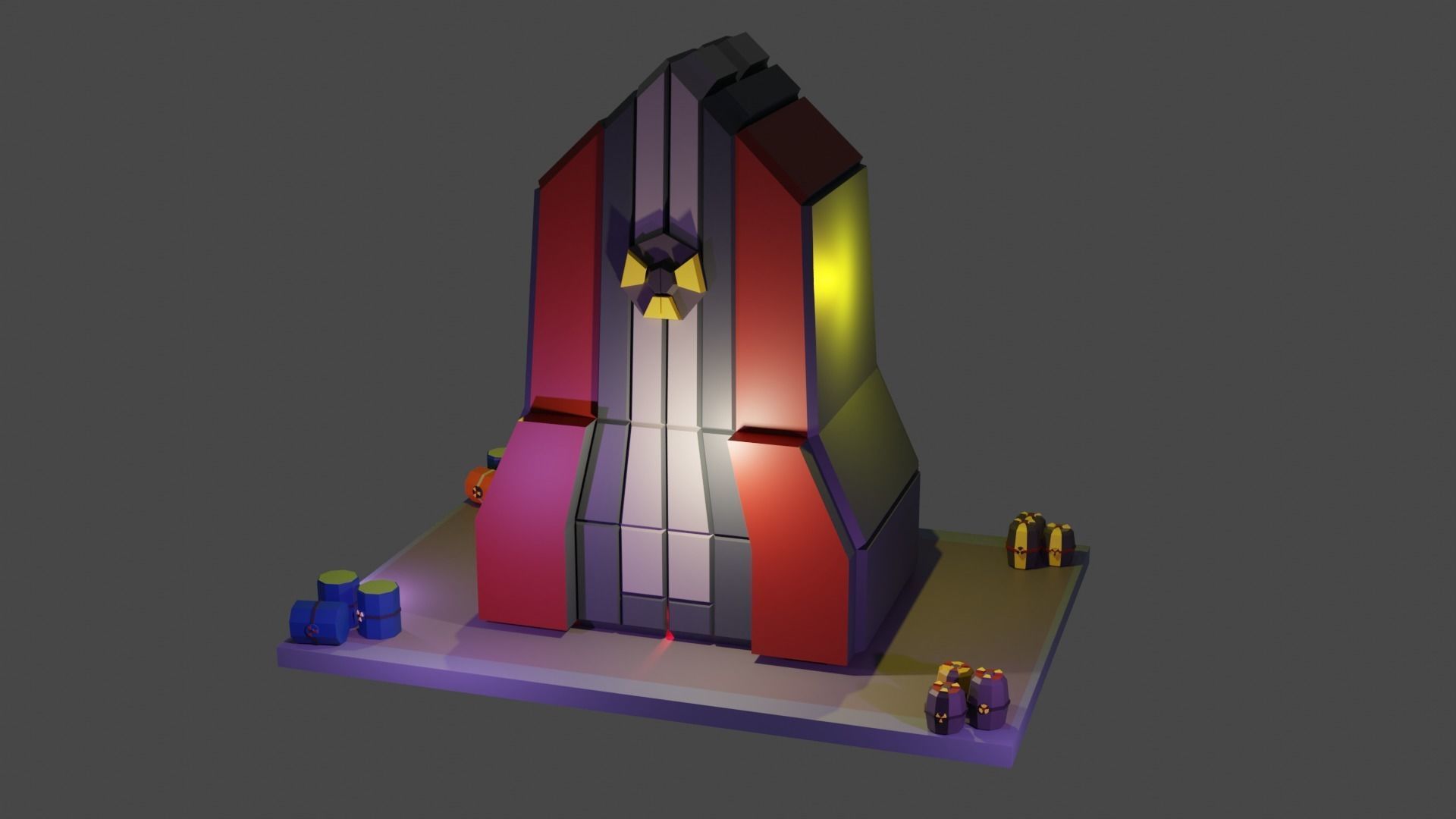 Nuclear Silo and Warhead Missile Ready to Fly  Low-poly 3D model_3