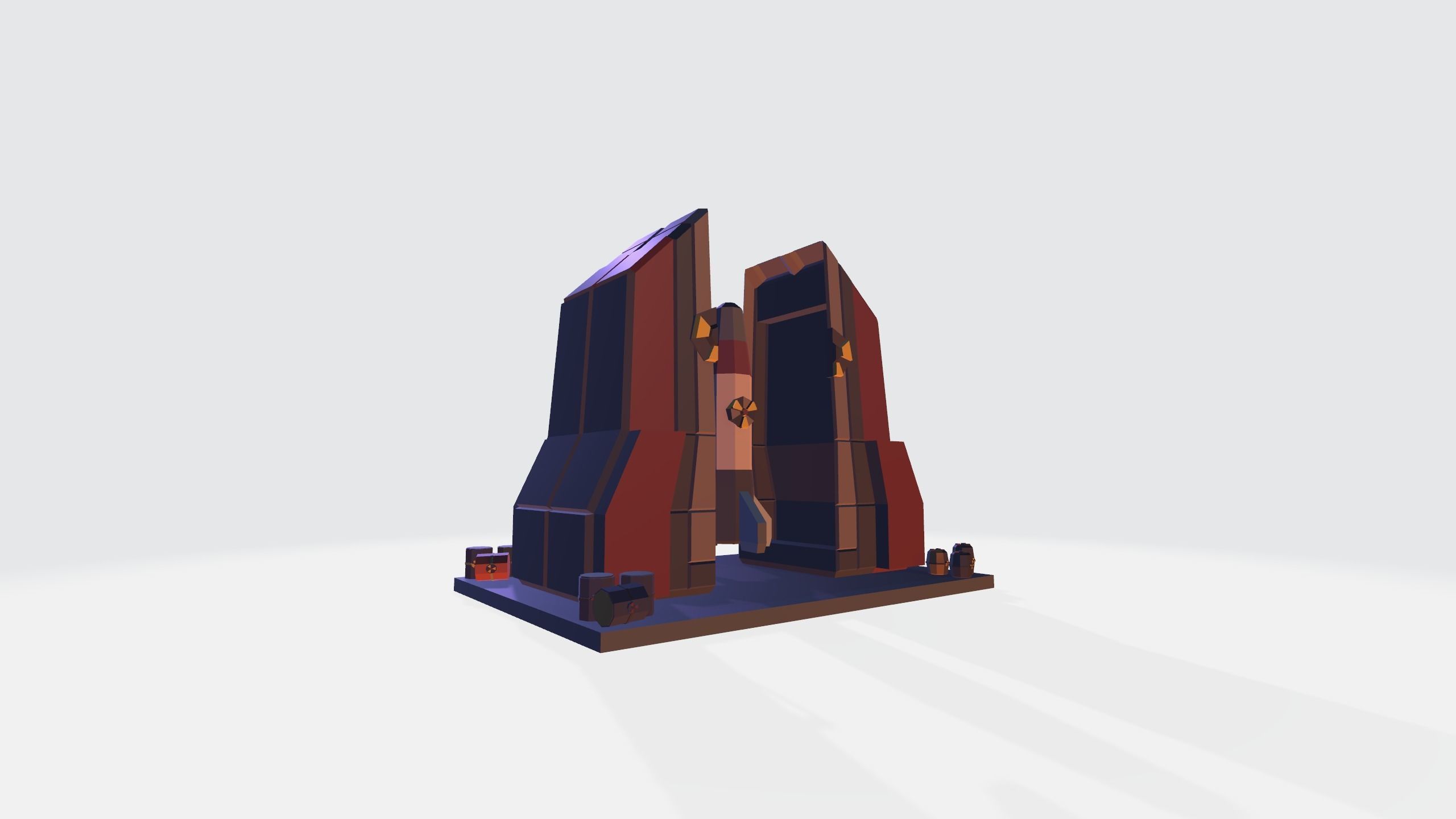 Nuclear Silo and Warhead Missile Ready to Fly  Low-poly 3D model_16